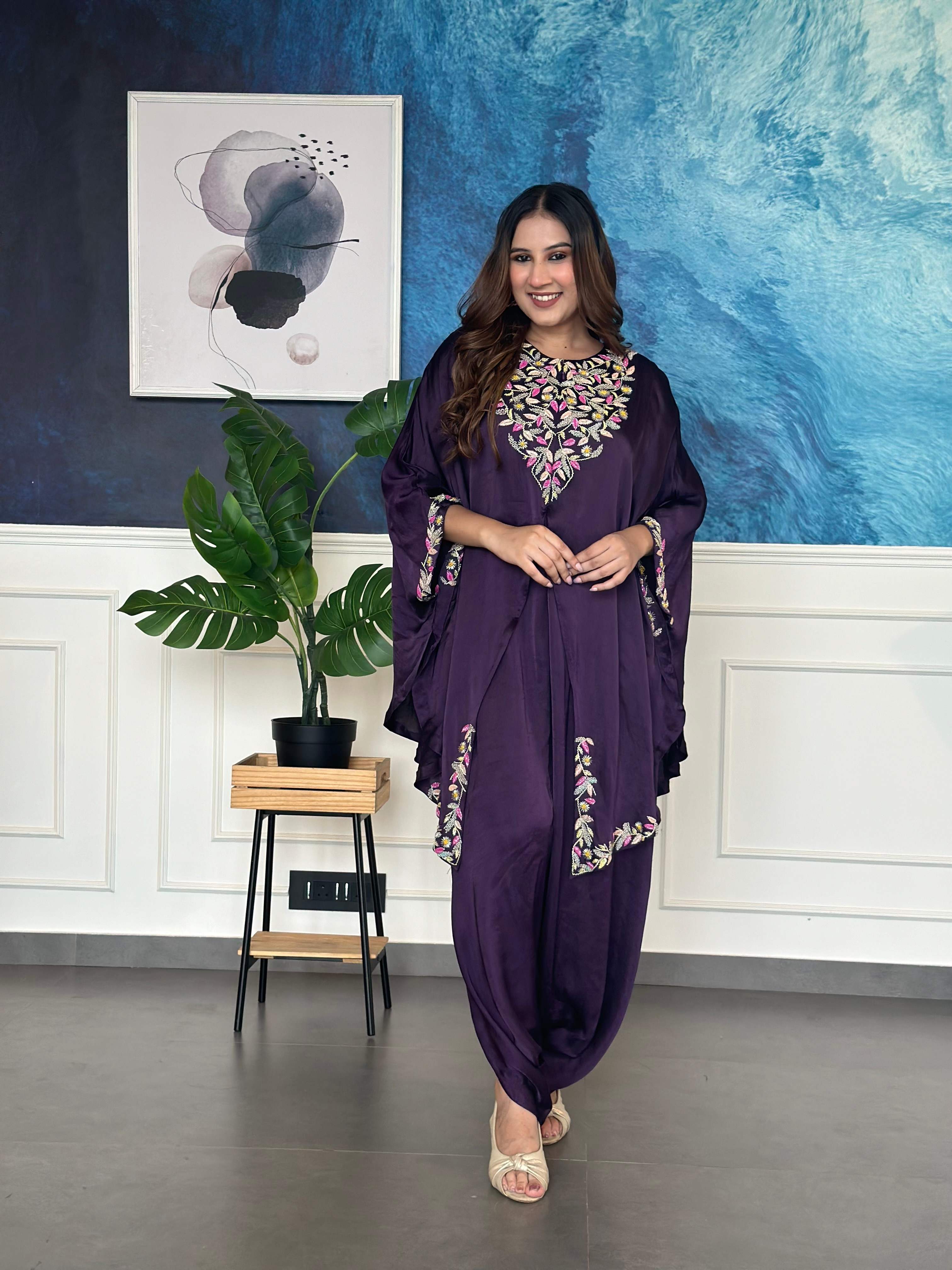 Violet Dhoti Style Layered Jumpsuit