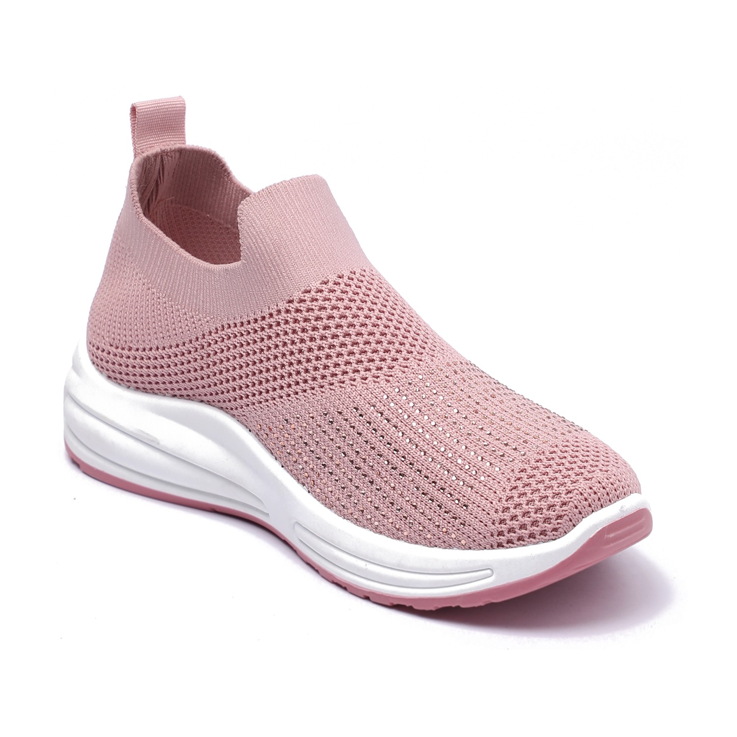 Women Breathable Slip-On Knit Sneakers Pink