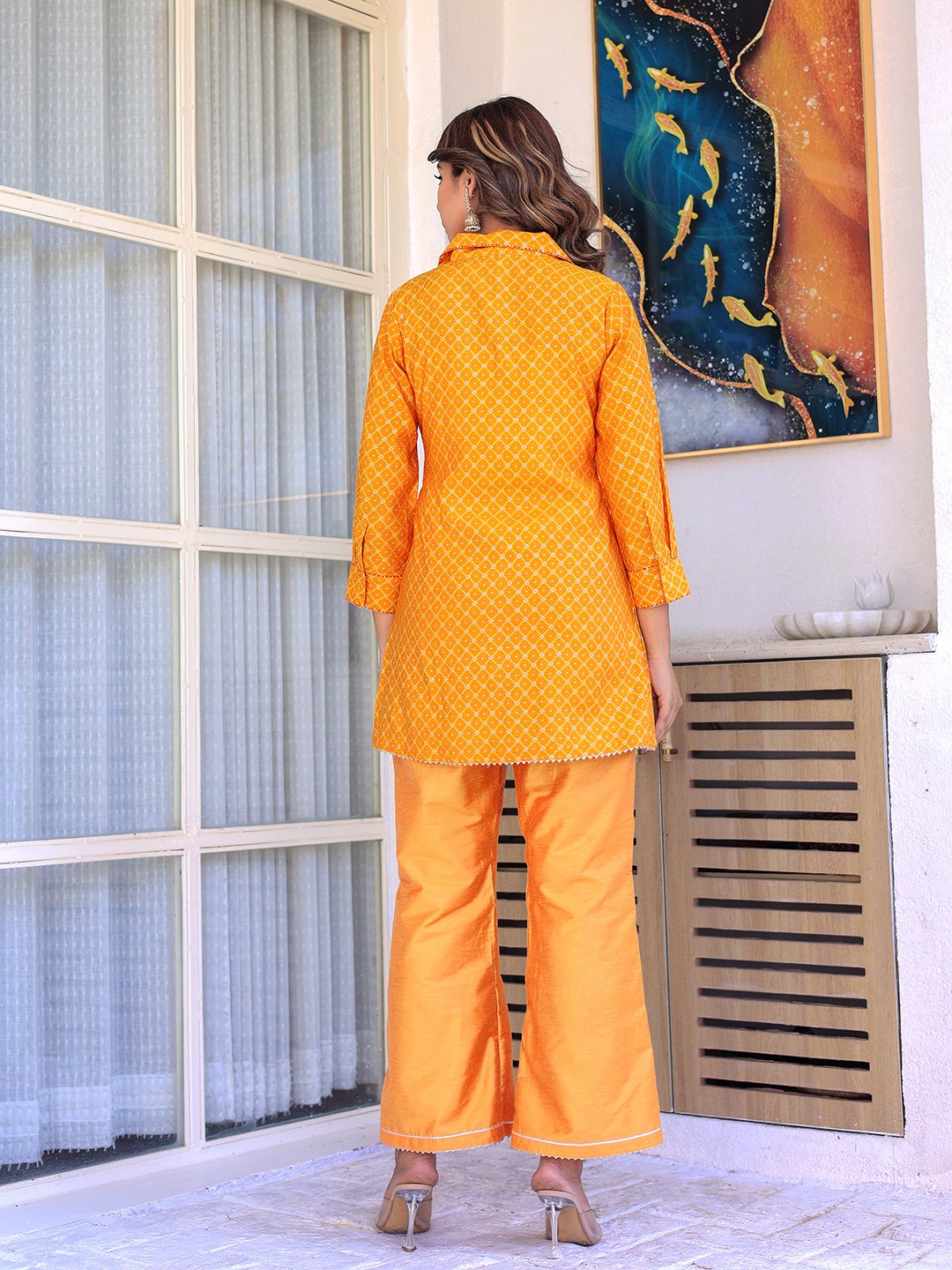 MUSTARD BANDHANI PRINTED CO-ORD SET