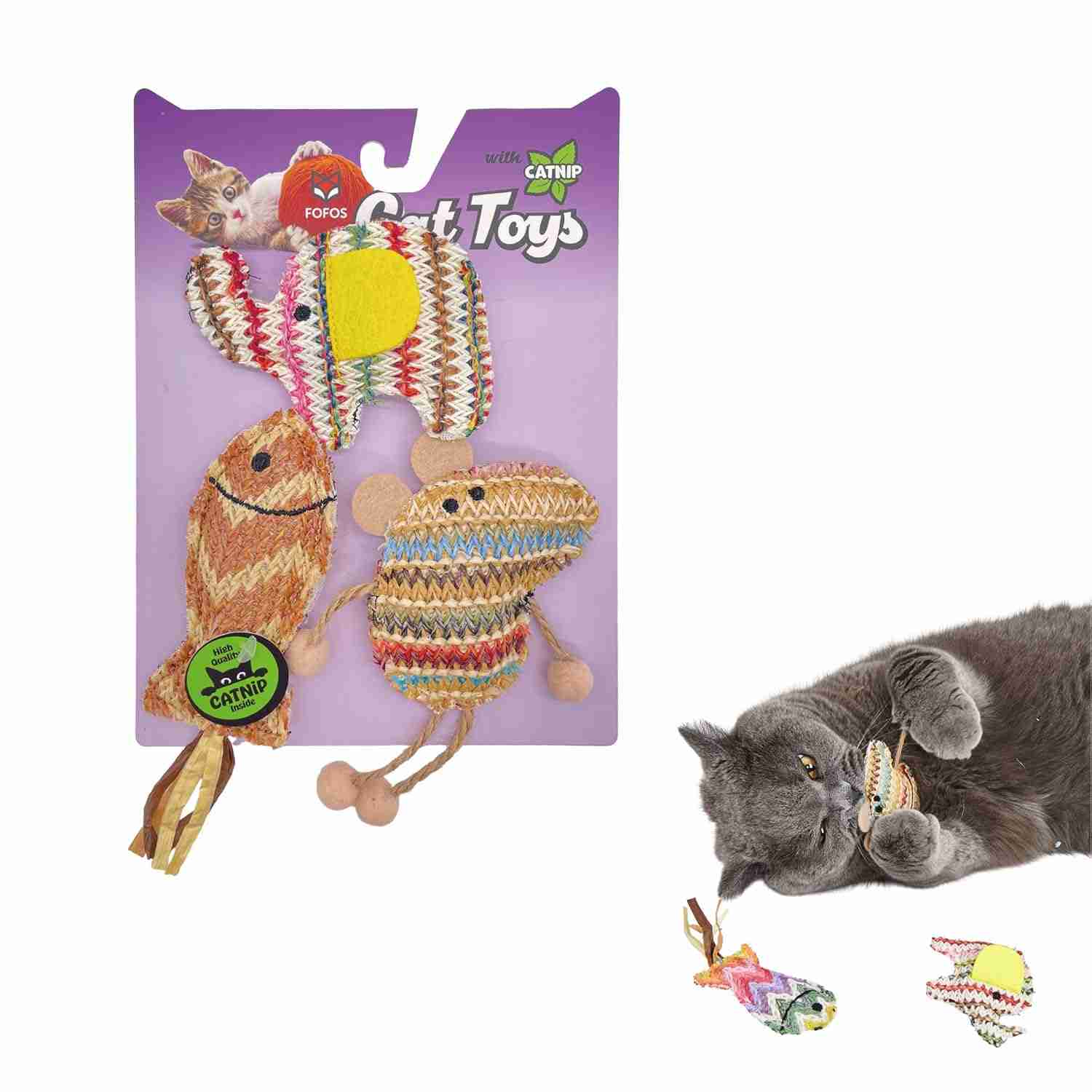 Barkbutler Fofos Interactive Catnip Chic Toy for Cats, Brown