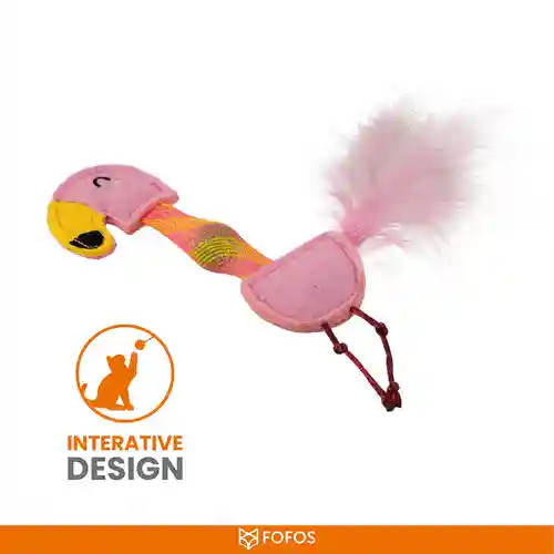 Barkbutler Fofos Flamingo Flick Tube Catnip Toy for Cats