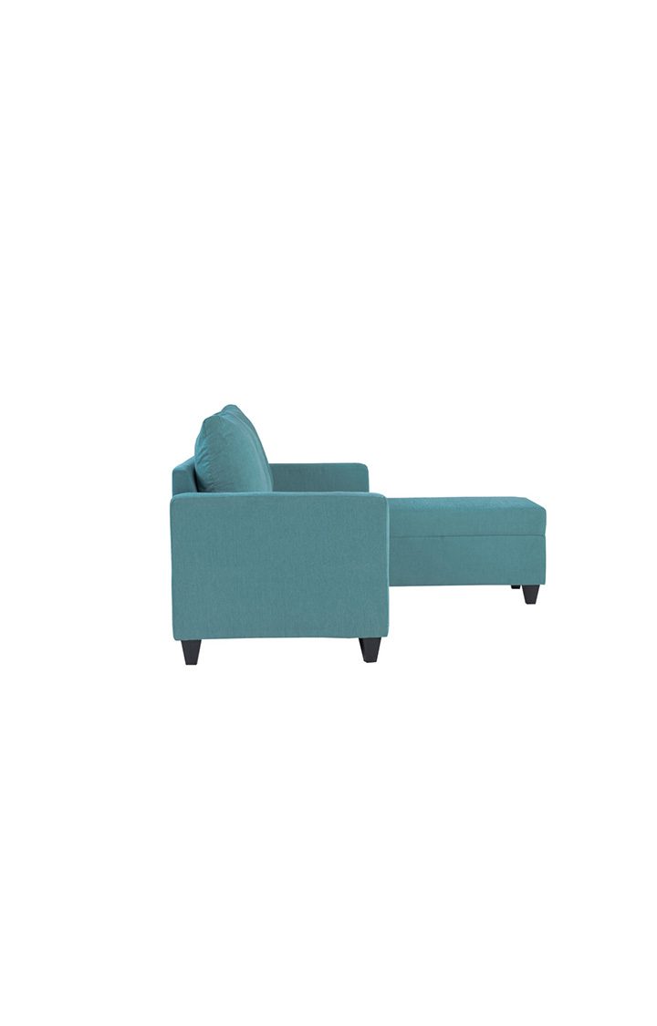neudot Saya LHS Sectional Sofa for Living Room |4 Person Sofa| Premium Fabric with Cushioned Armrest | 12 Months Warranty| Solid Wood Frame| 4 Seater in Saya Teal Color DIY(Do-It-Yourself)