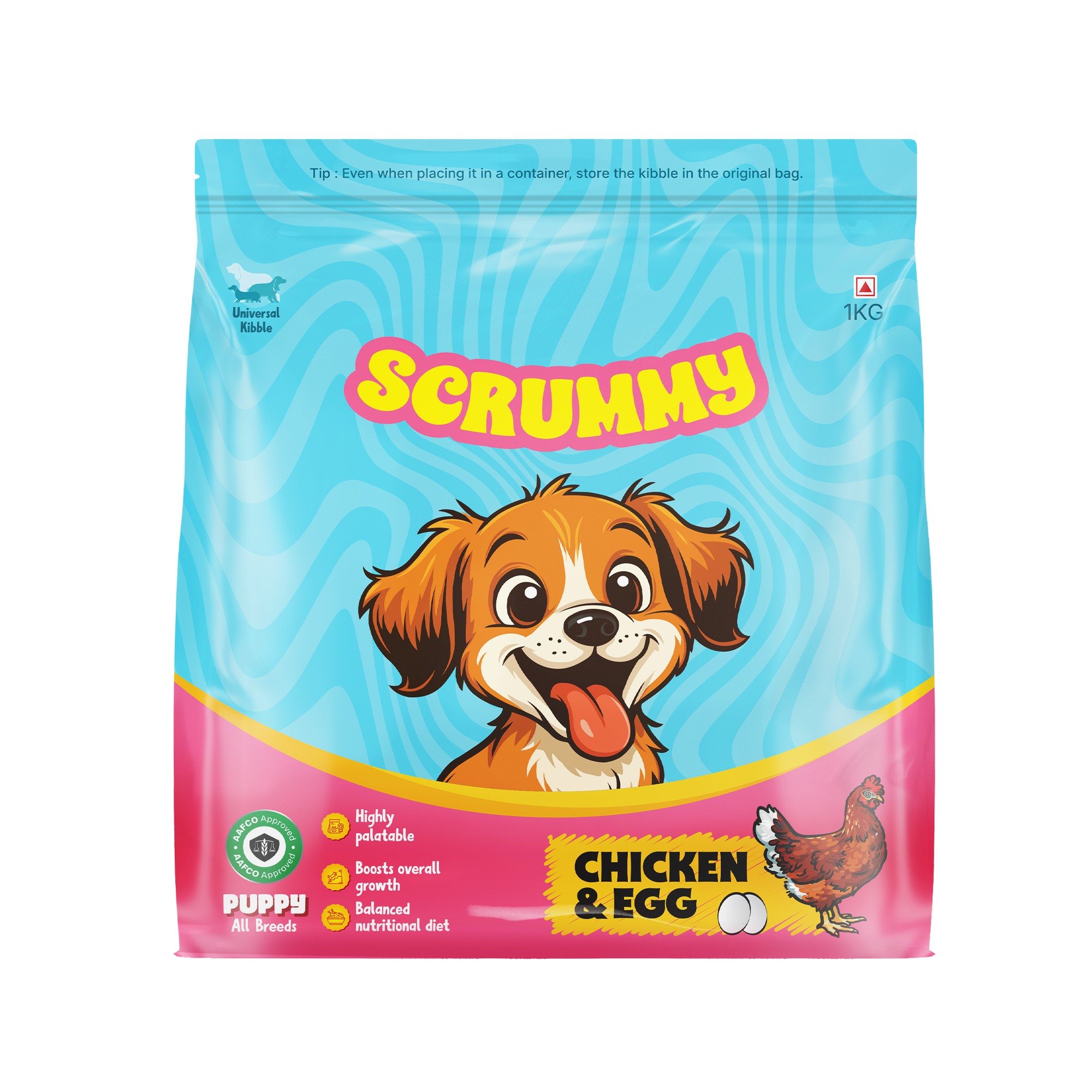 Scrummy Chicken and Egg Puppy All Breeds Kibble, Dry Food, 1kg