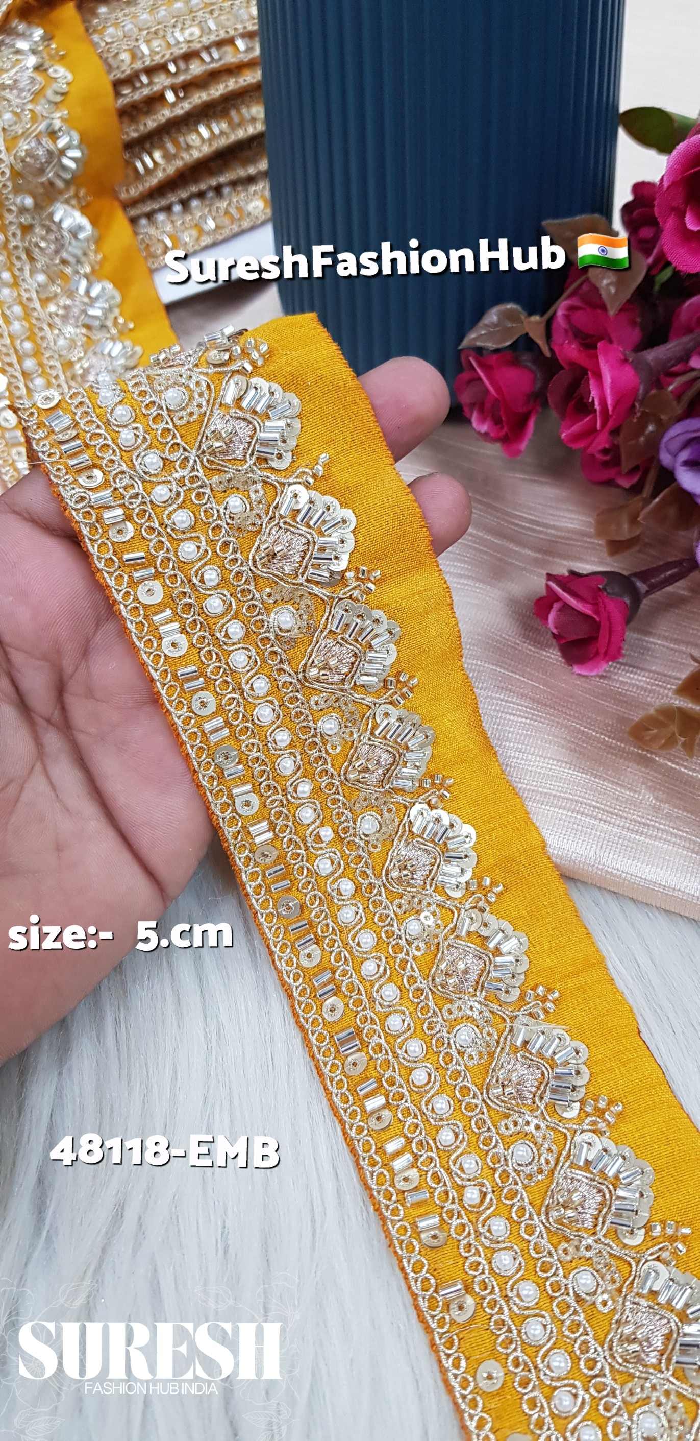 Yellow  Golden Sunrise Embroidery Lace