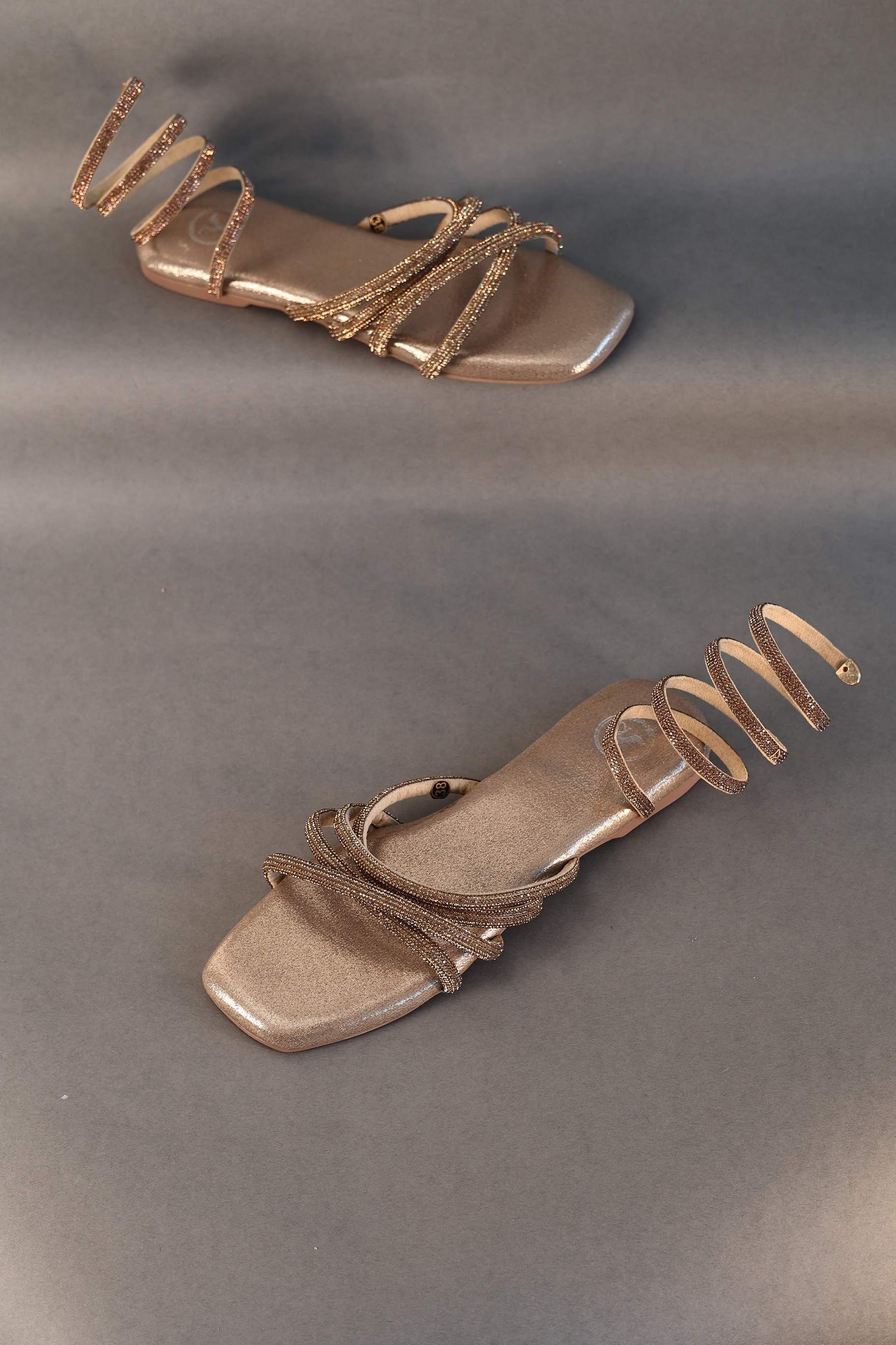 Gold Spring Flat Sandal