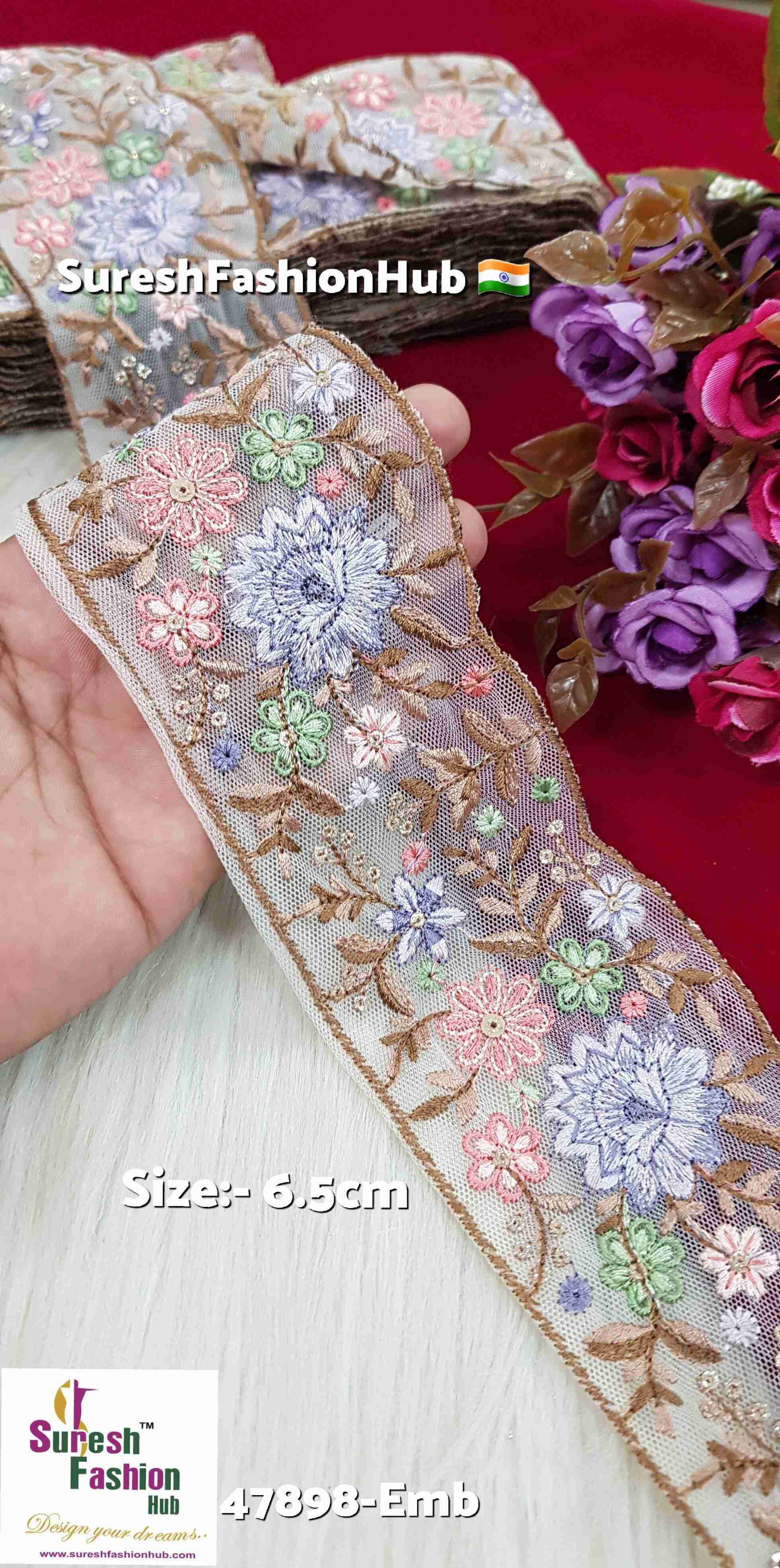 Beige Grace Multi-Color Floral Lace
