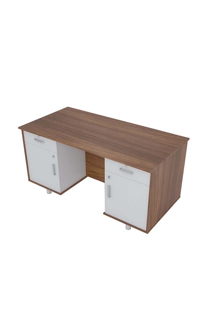 Splash Study Table | Office Table with Drawers - Leon Teak