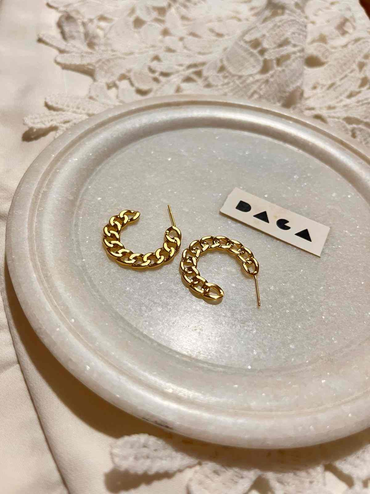 DAGA | gold plated linked hoops undefined