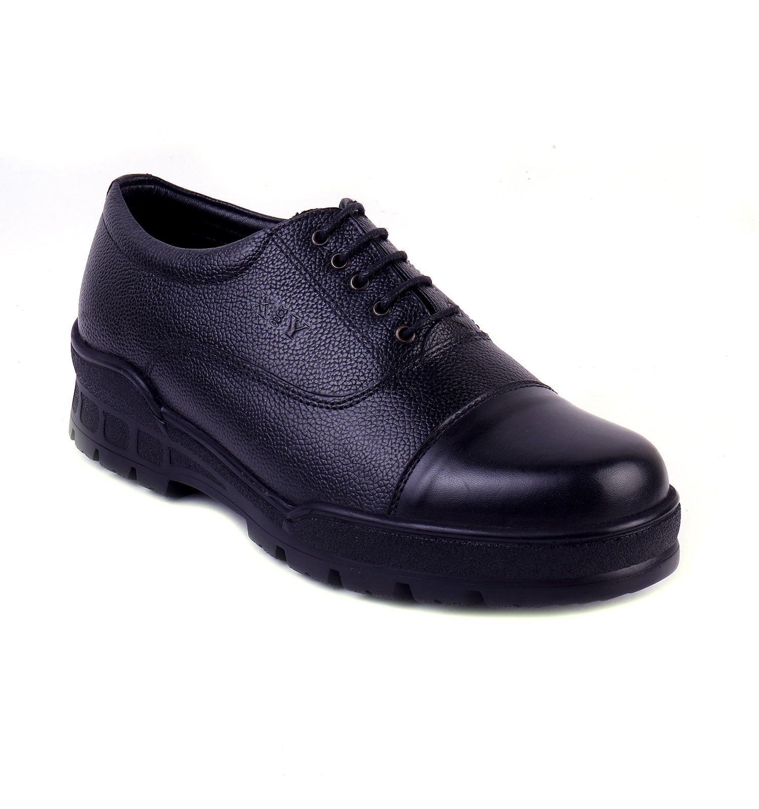 XHUGOY LACE-UP SUPERIOR RANGE LEATHER POLICE/FORMAL SHOES BLACK/TAN SIZE 5-12 FOR MEN