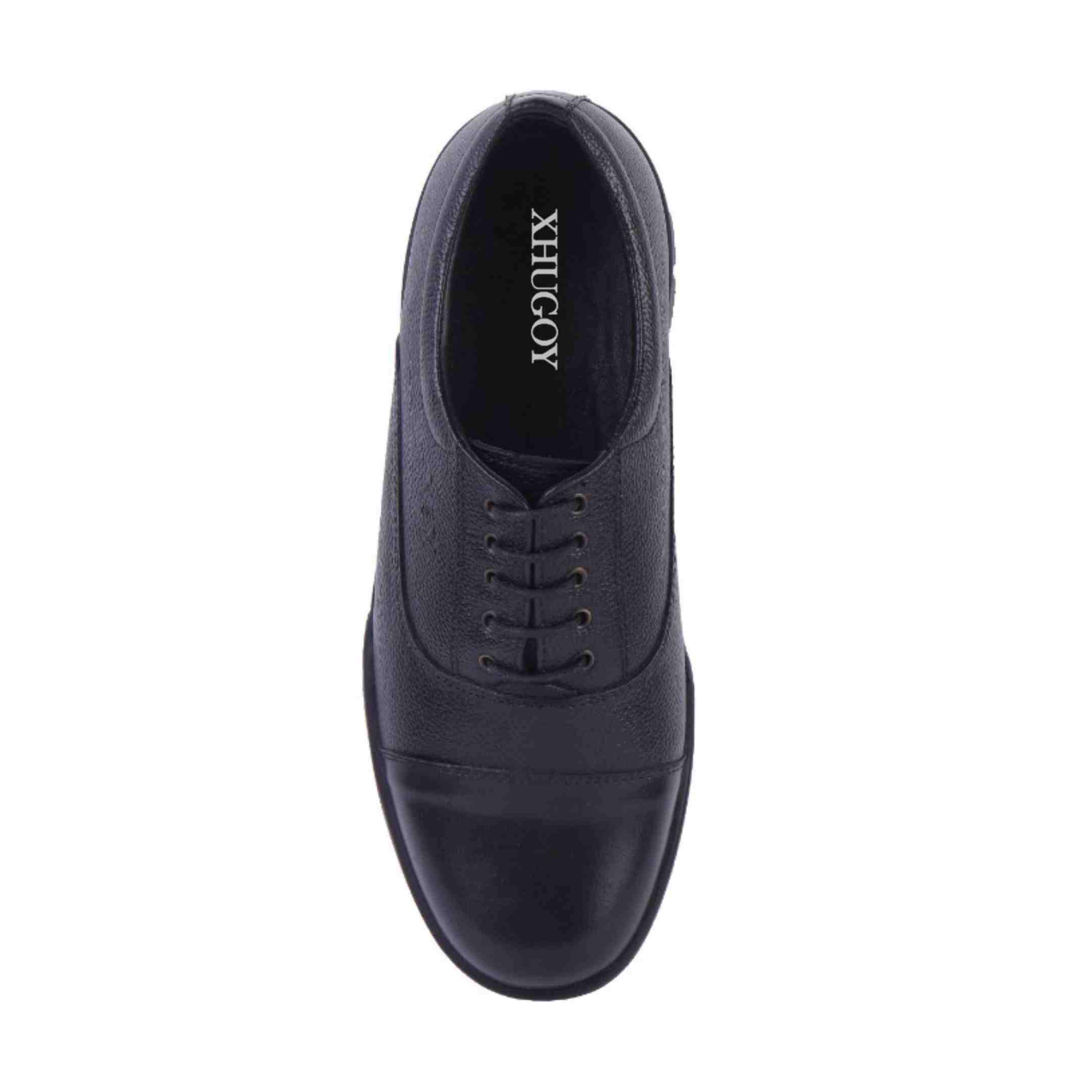 XHUGOY LACE-UP SUPERIOR RANGE LEATHER POLICE/FORMAL SHOES BLACK/TAN SIZE 5-12 FOR MEN