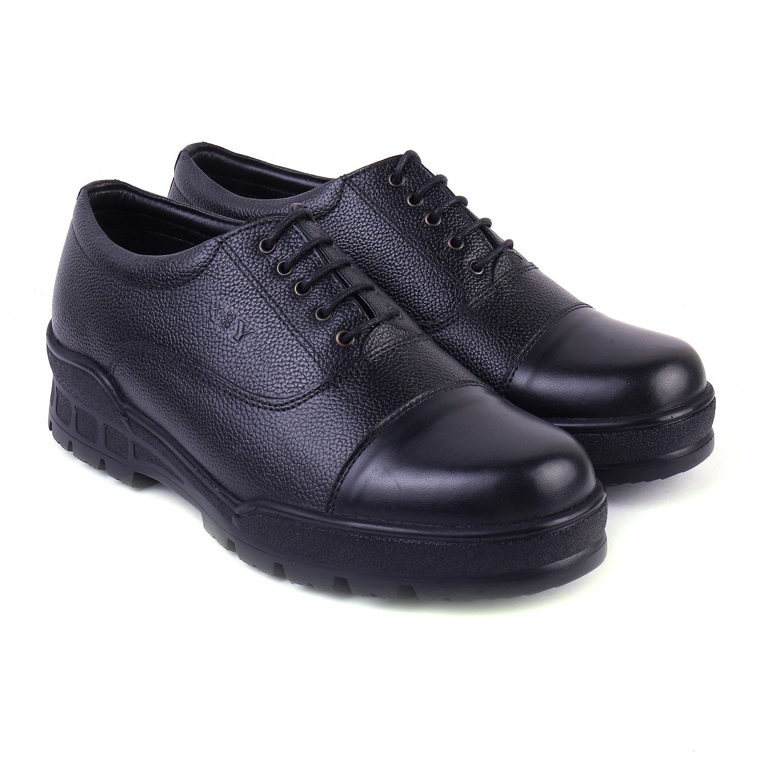 XHUGOY LACE-UP SUPERIOR RANGE LEATHER POLICE/FORMAL SHOES BLACK/TAN SIZE 5-12 FOR MEN