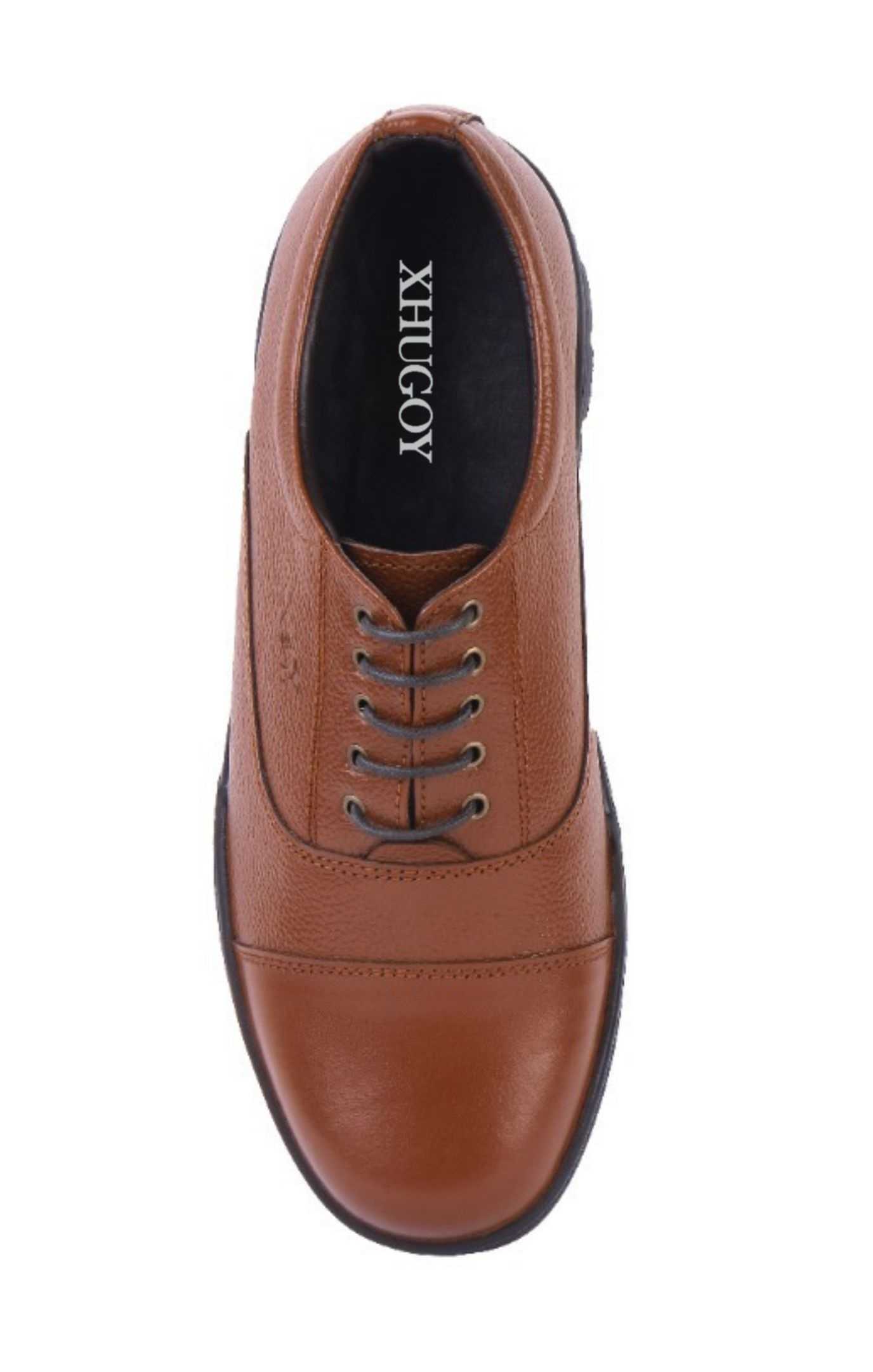 XHUGOY LACE-UP SUPERIOR RANGE LEATHER POLICE/FORMAL SHOES BLACK/TAN SIZE 5-12 FOR MEN