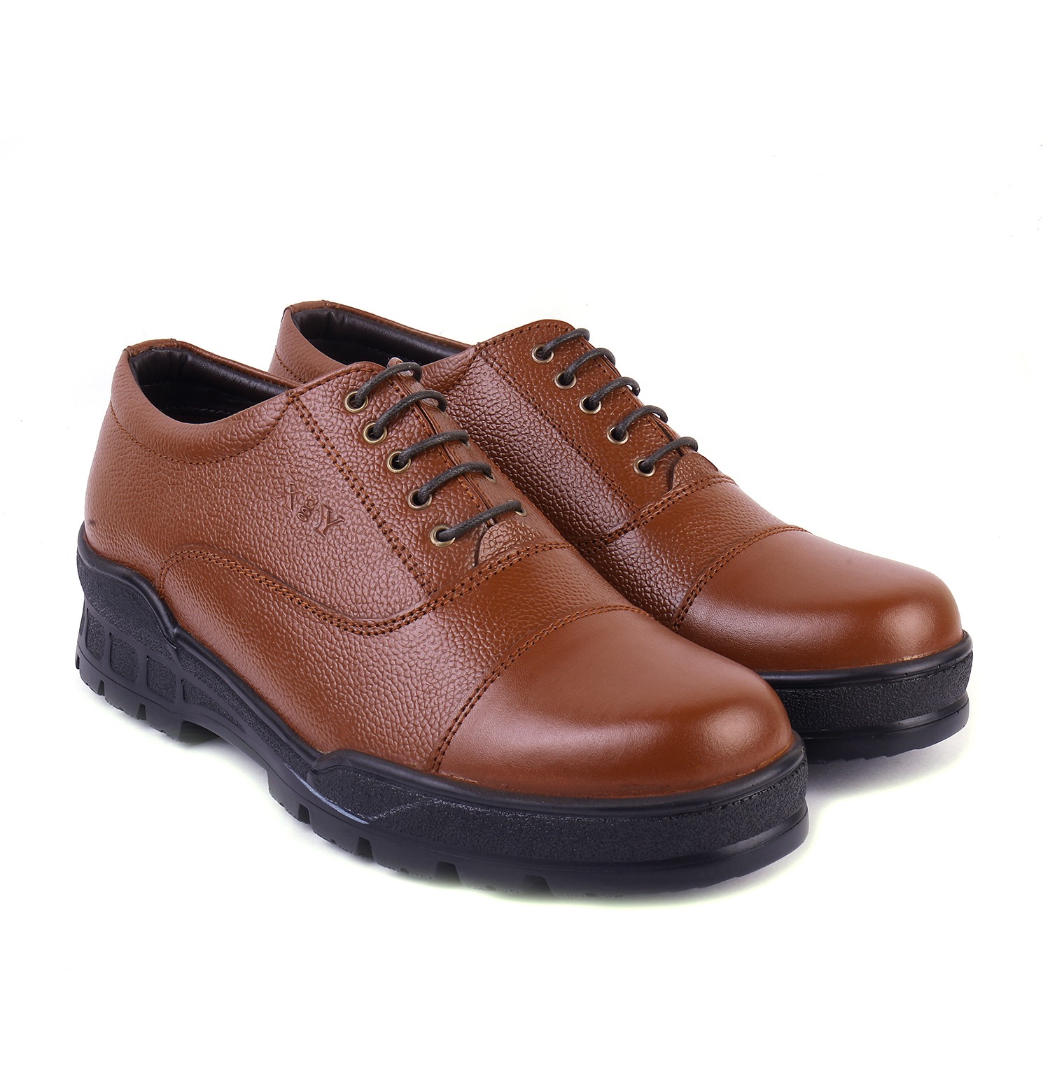 XHUGOY LACE-UP SUPERIOR RANGE LEATHER POLICE/FORMAL SHOES BLACK/TAN SIZE 5-12 FOR MEN