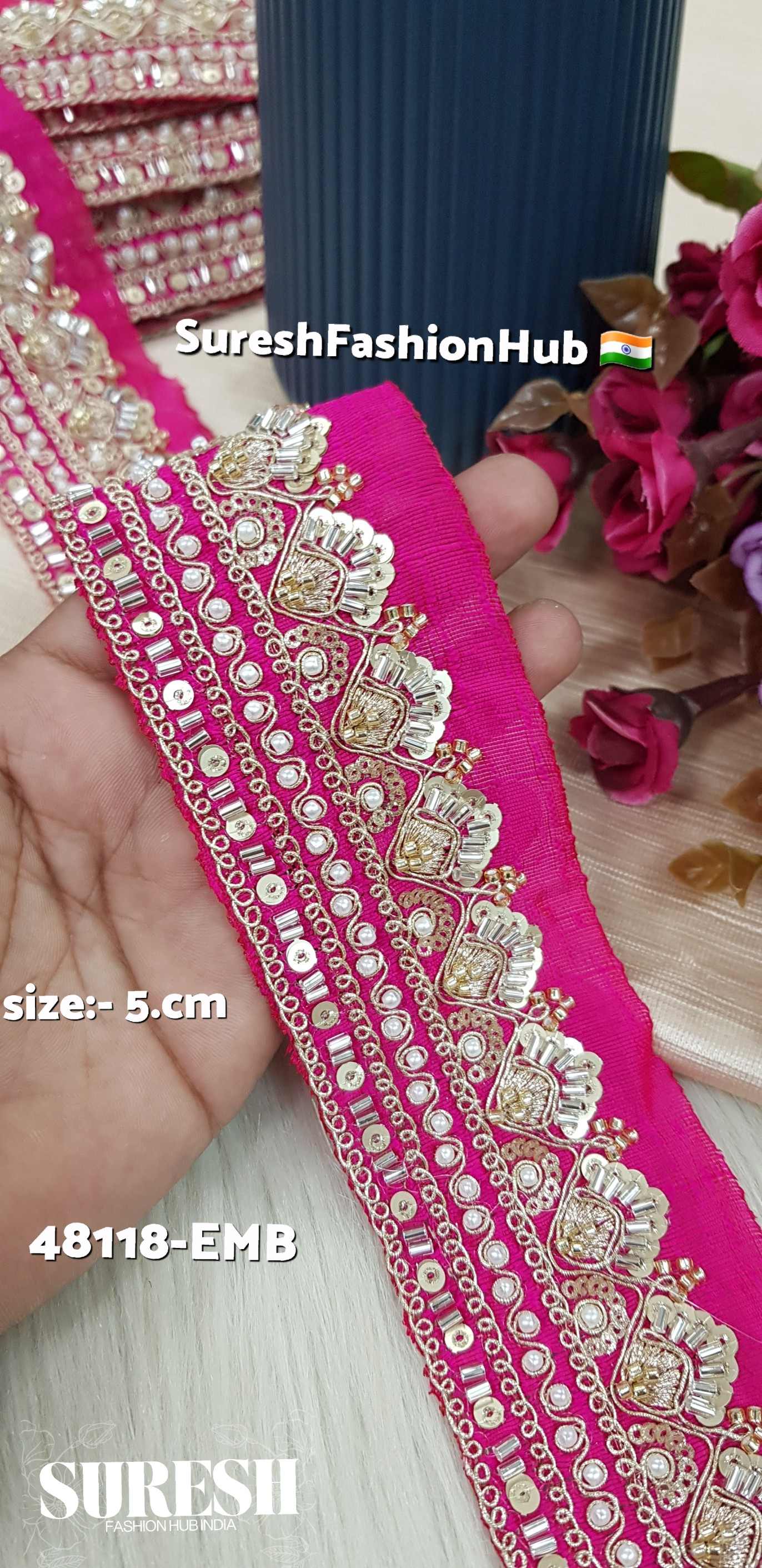 Gajri Pink  Blush Gajri Embroidery Lace