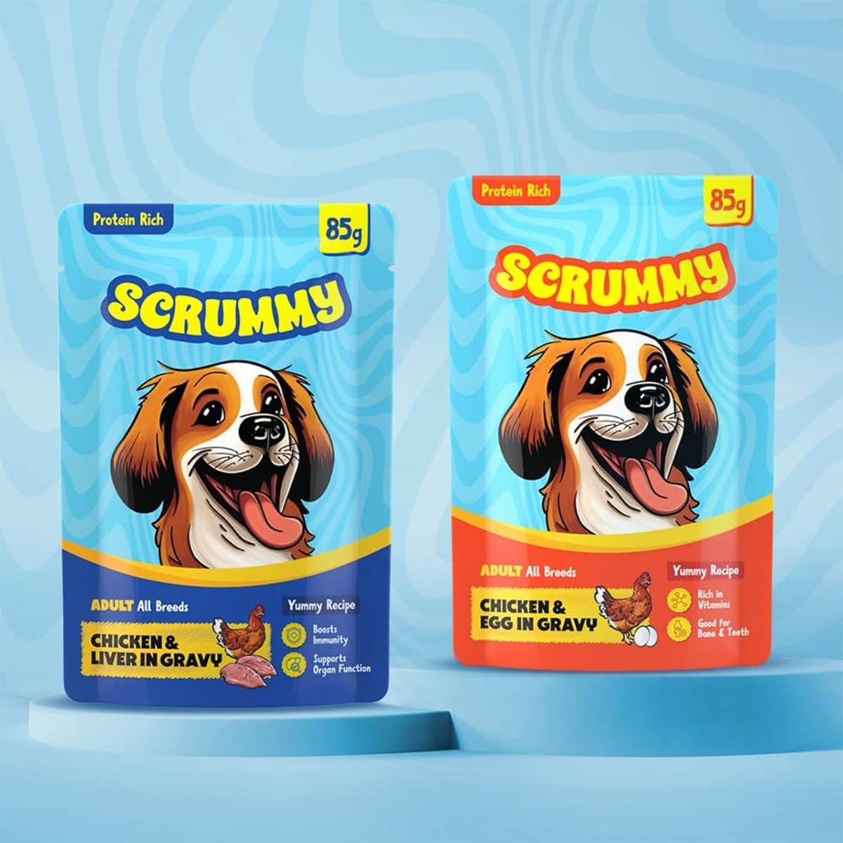 Scrummy Chicken & Eggs Wet Dog Food - 85g