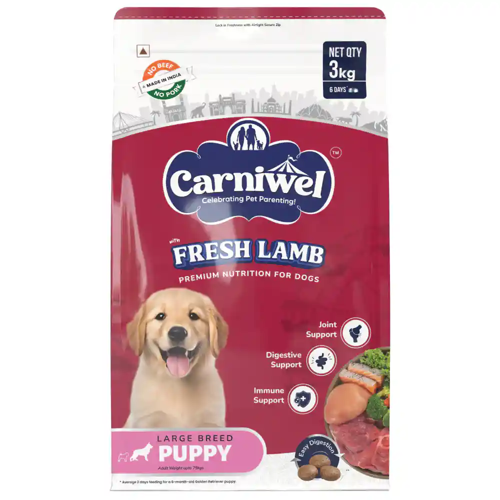 Carniwel Fresh Lamb Puppy Large dogs 3KG – (Best Before Apr’26)