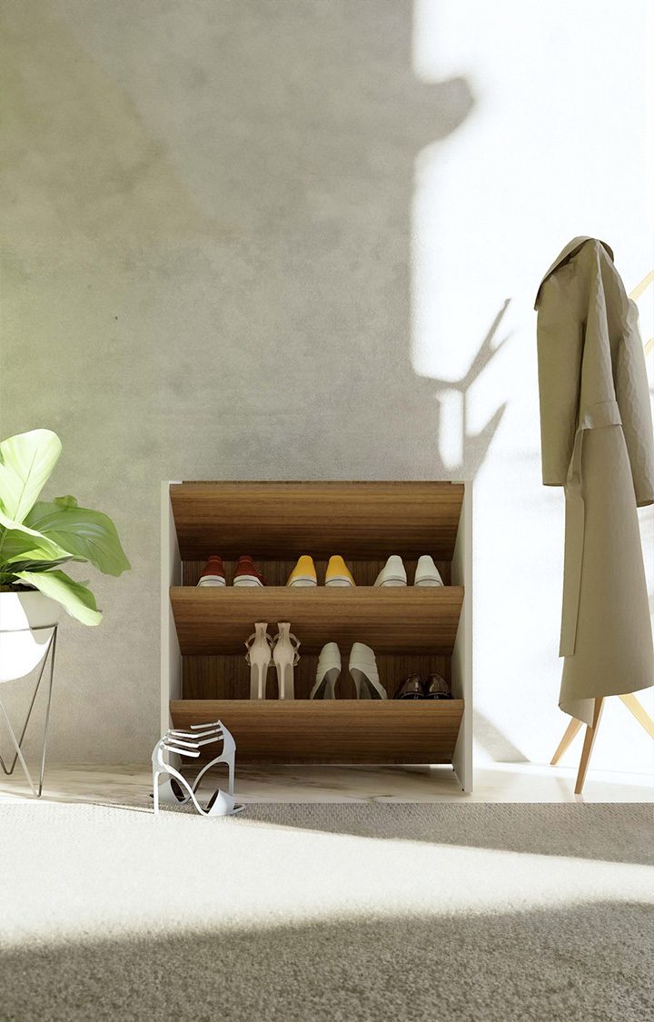 Ofeach Open shelf Shoerack | Footwear Organizer - Leon Teak
