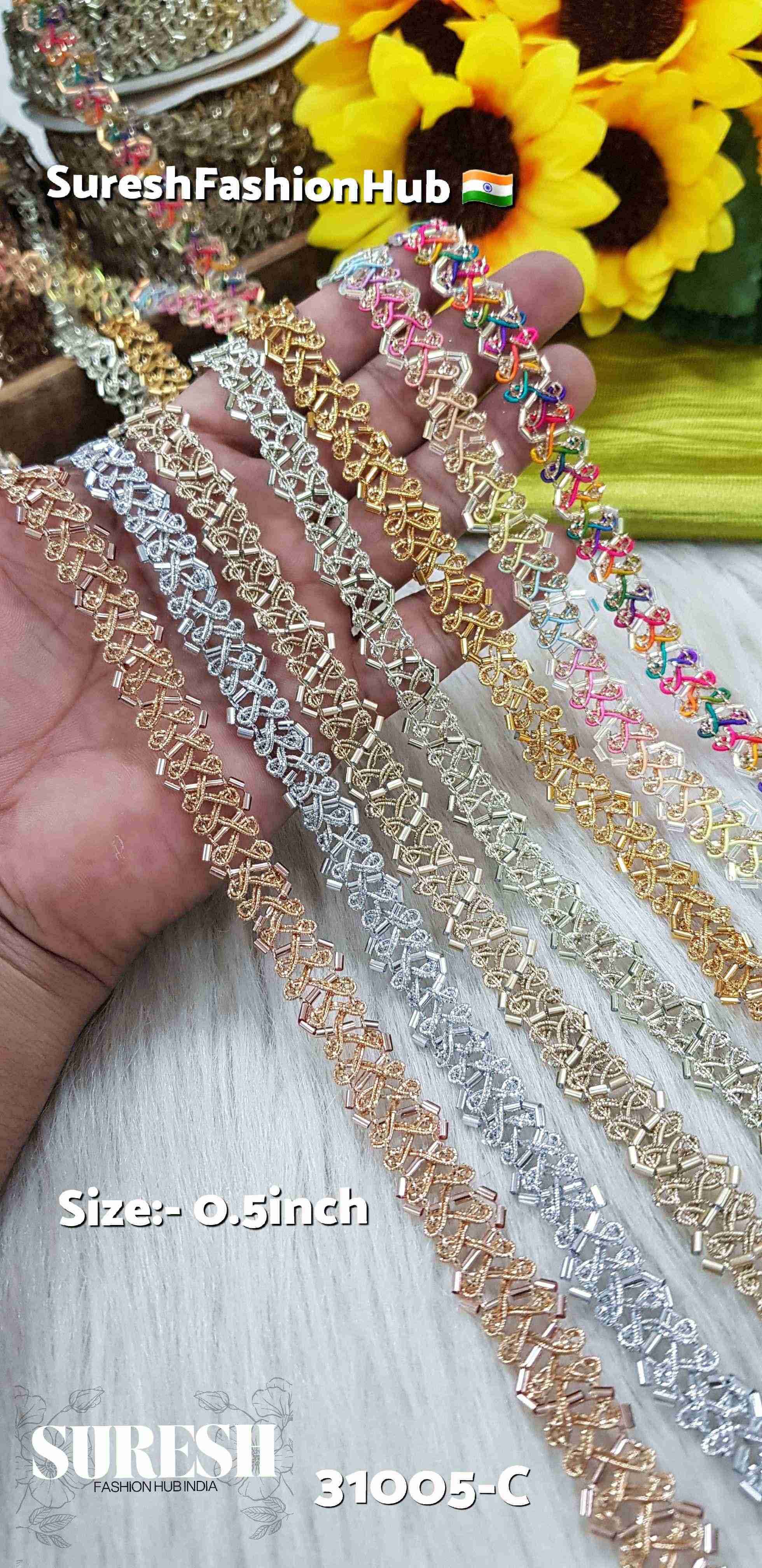 Golden Radiance Cutdana Lace