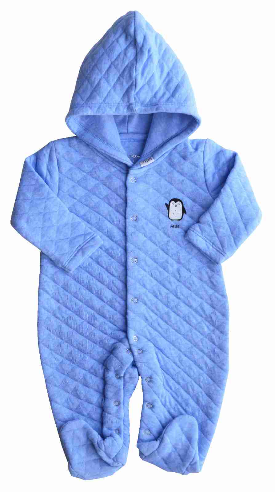 Blue Quilted Full Sleeper/Romper with Feet (Quilt)