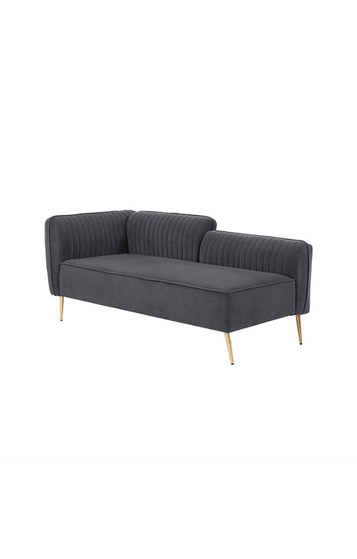 neudot Diva LHS Sofa Chaise Lounger with Golden Legs for Living Room|Bedroom|2 Person Sofa|Diwan|Premium Fabric | Solid Wood Frame|2 Seater (Colour : Graphite Grey (DIY))