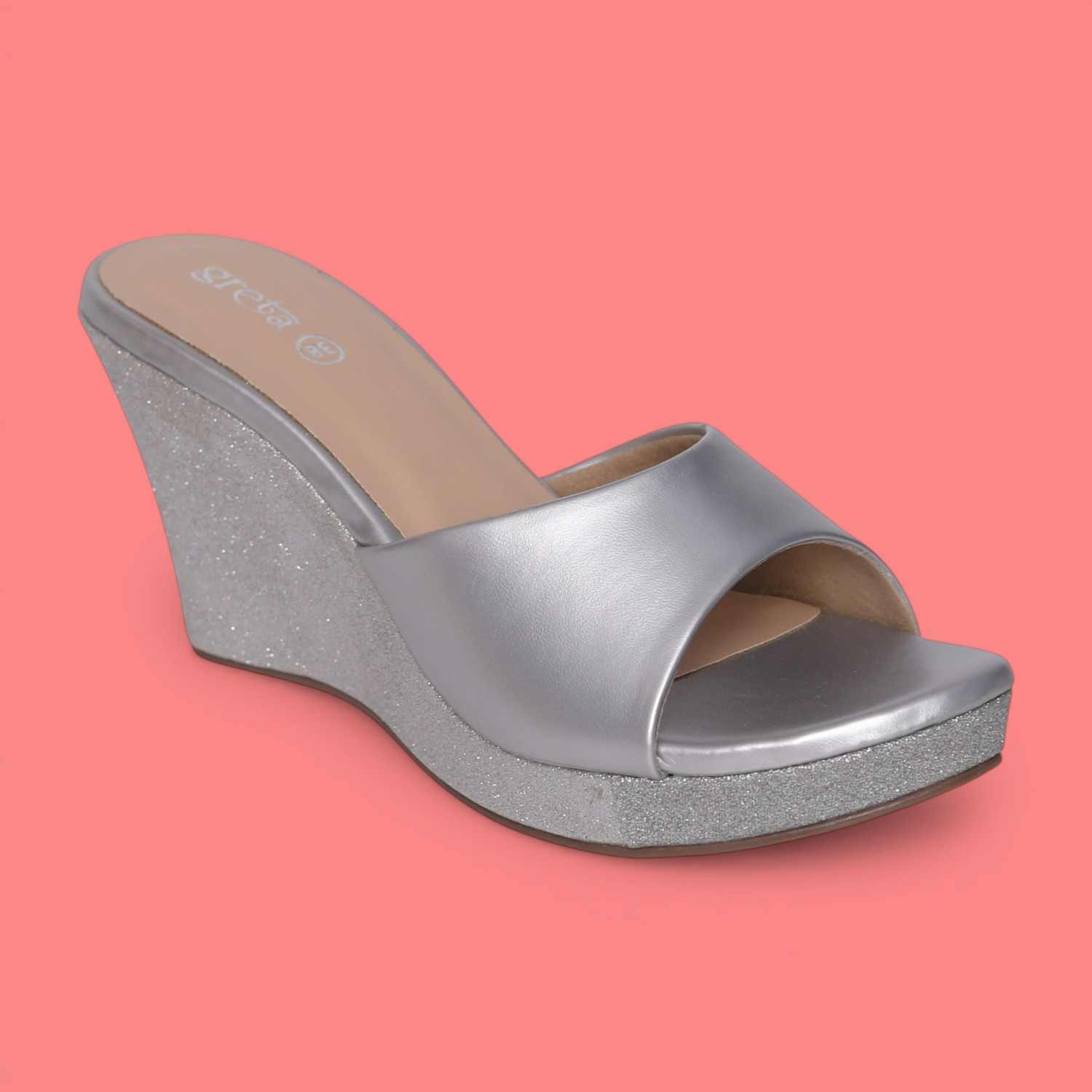 Stylish Silver Wedge Sandals