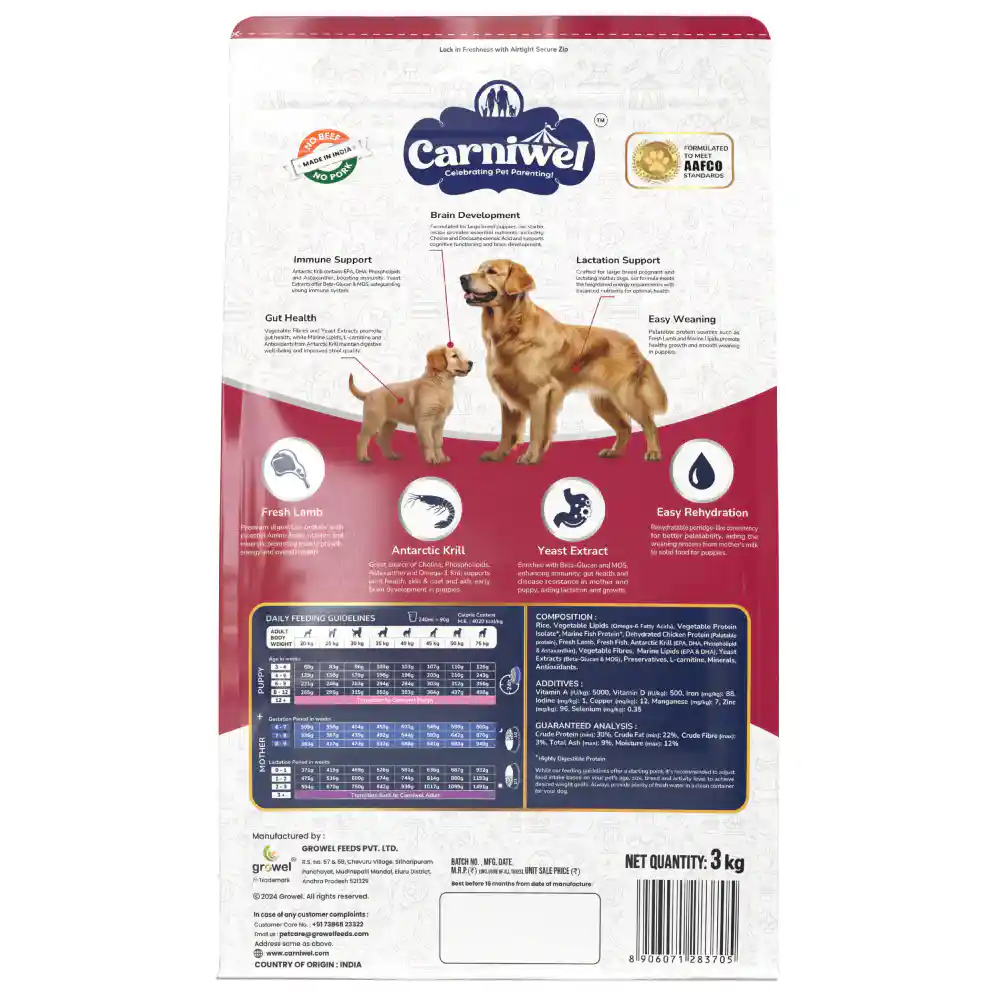 Carniwel Fresh Lamb Starter For Small Breed Mother & Baby Dog Dry Food