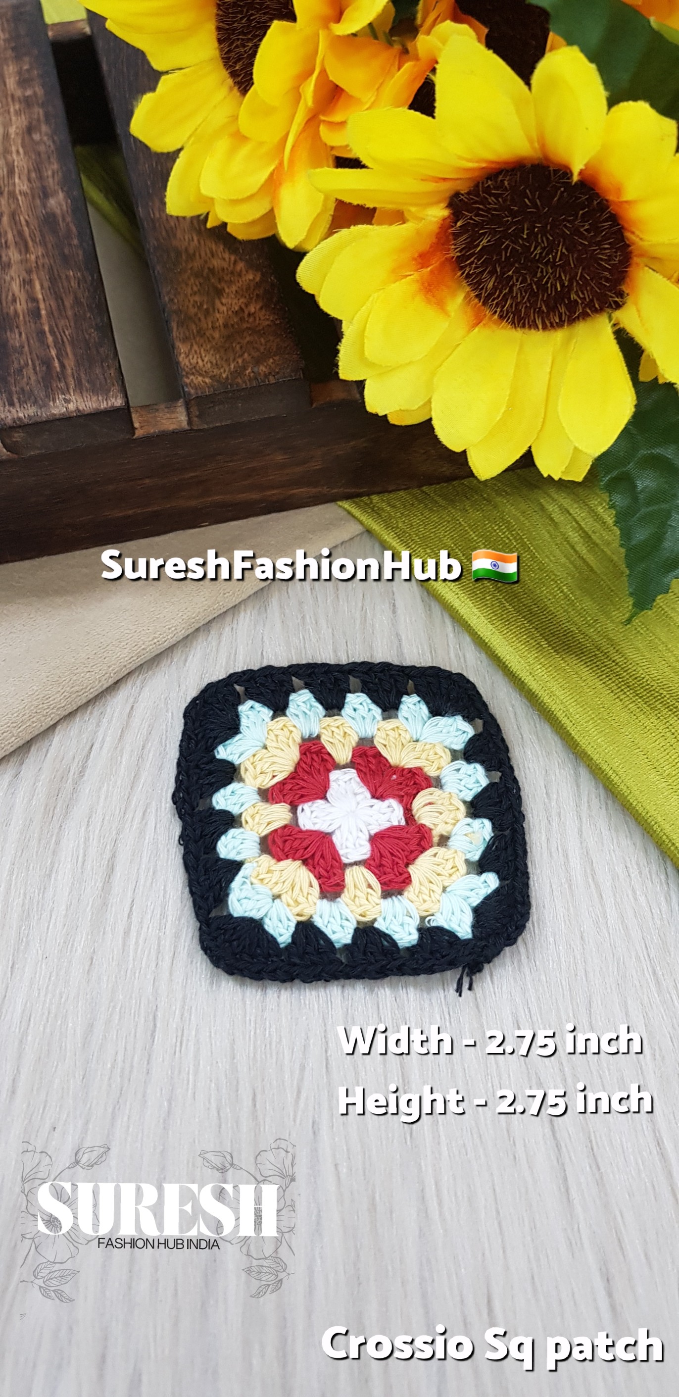 Cr-1 Handmade Crosio Square Patch (Black)