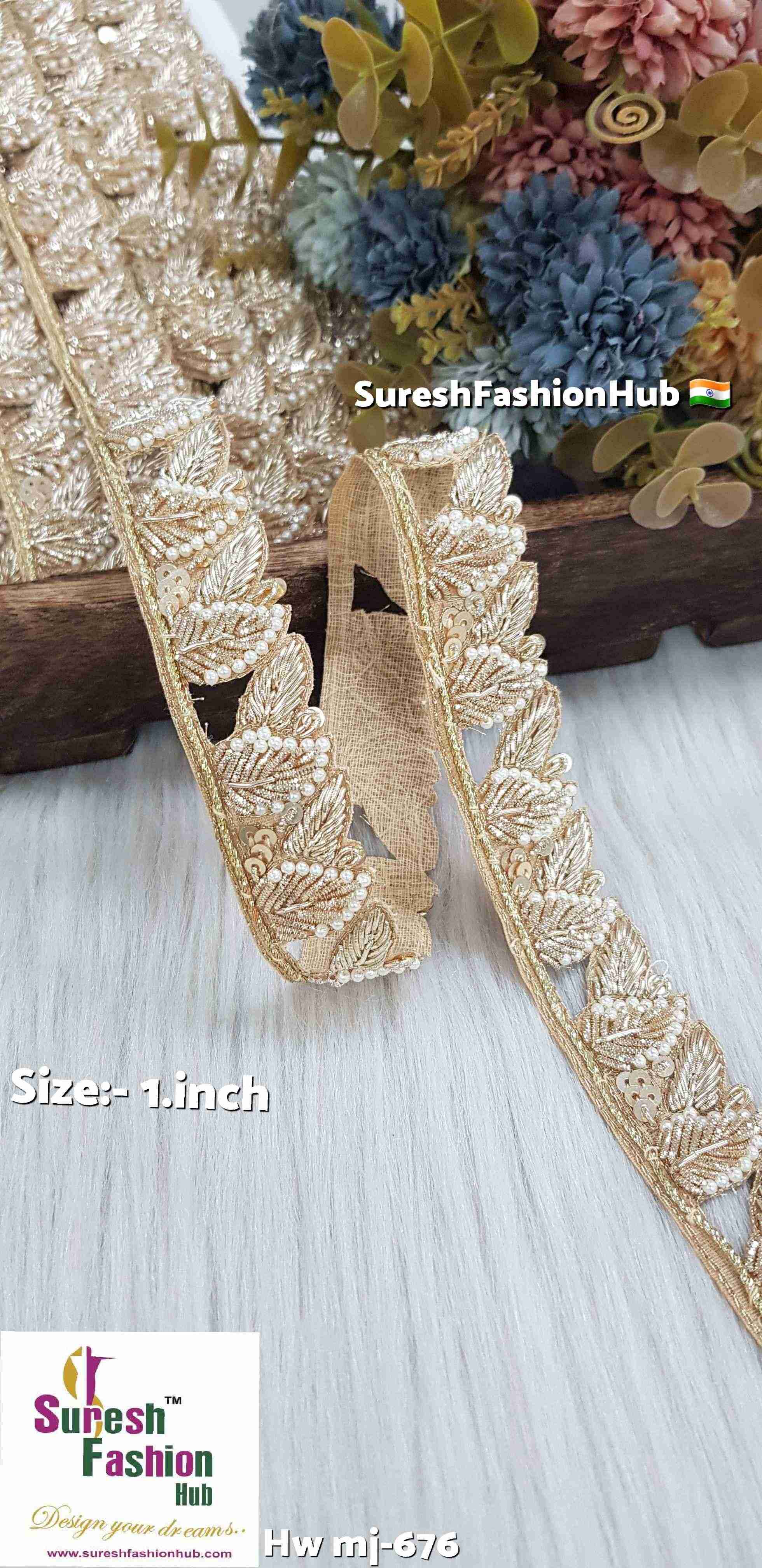 Golden Cutwork  Zardosi Lace