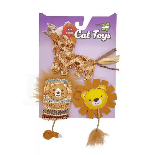 Barkbutler Fofos Interactive Catnip Chic Toy for Cats, Yellow Brown