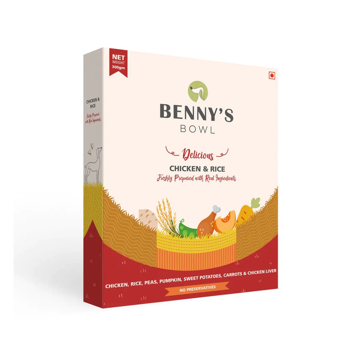Bennys Bowl Chicken & Rice Dog Wet Food - 300 GM