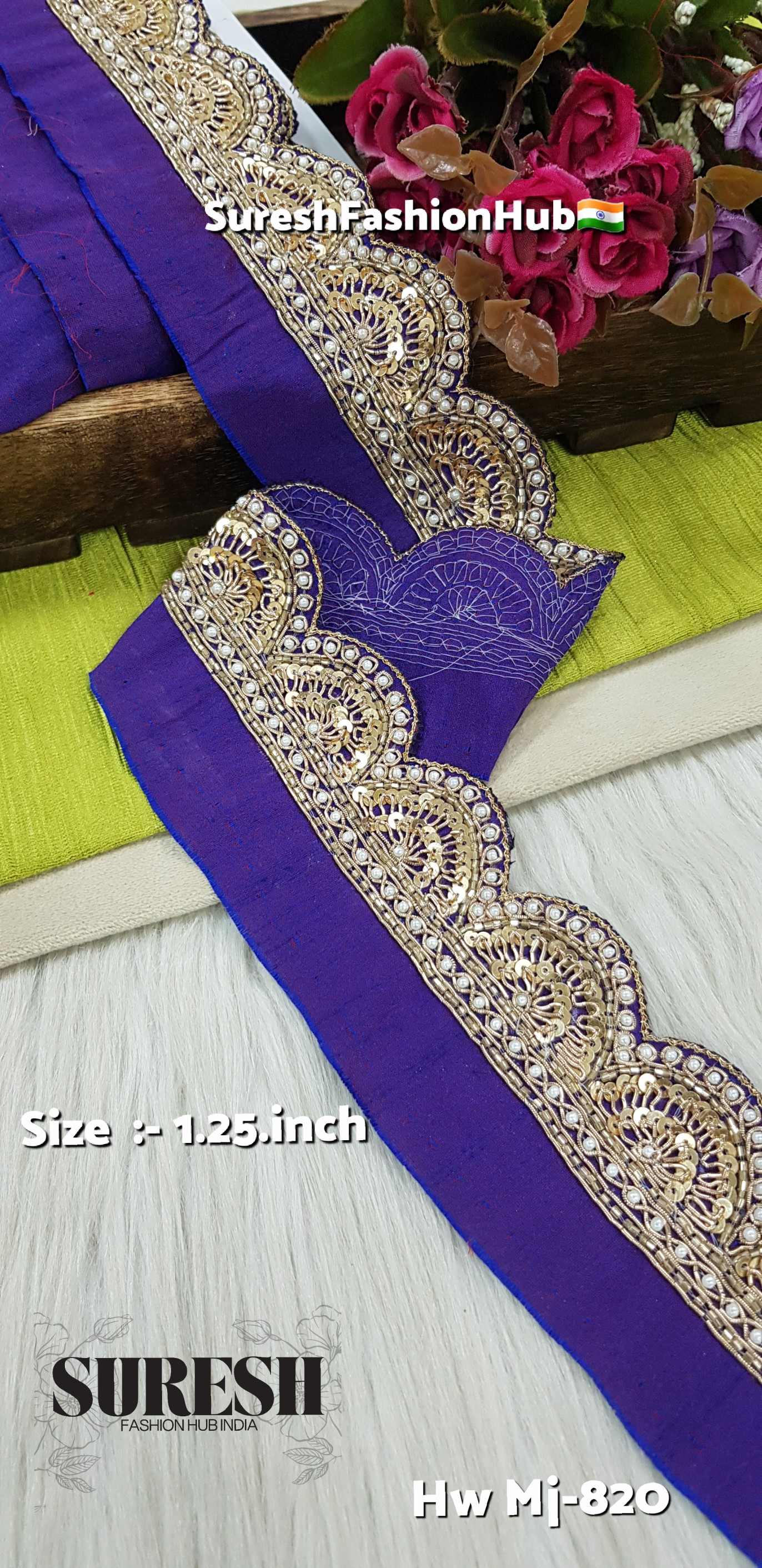 Jamli ZariScallop Designer Handmade Border – Mj-820