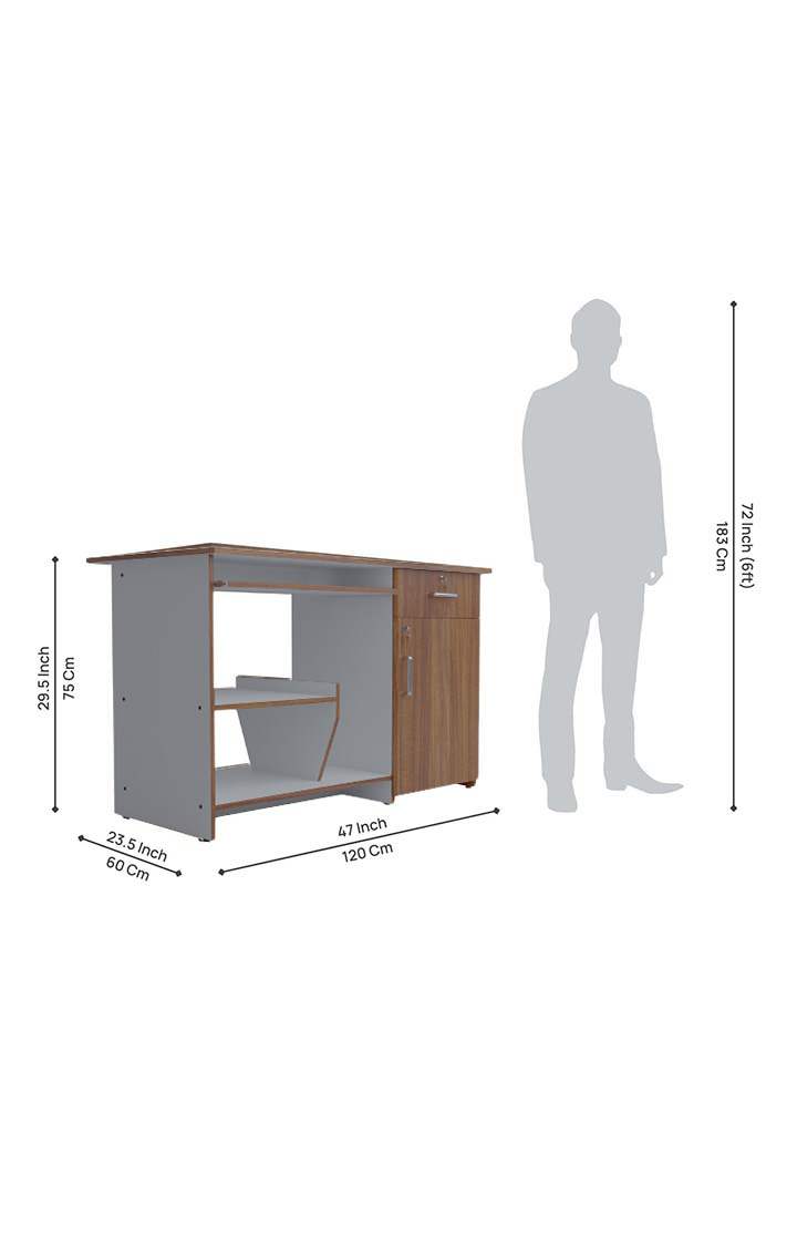 Zanko Study & Computer Table and Office Desk - Dual Tone