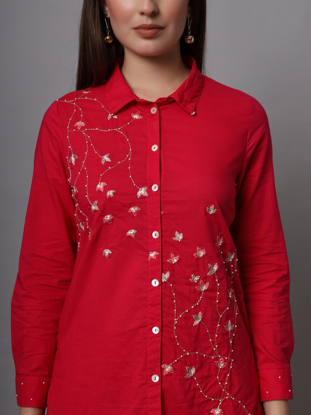 PINK COTTON EMBROIDERED CO-ORD SET
