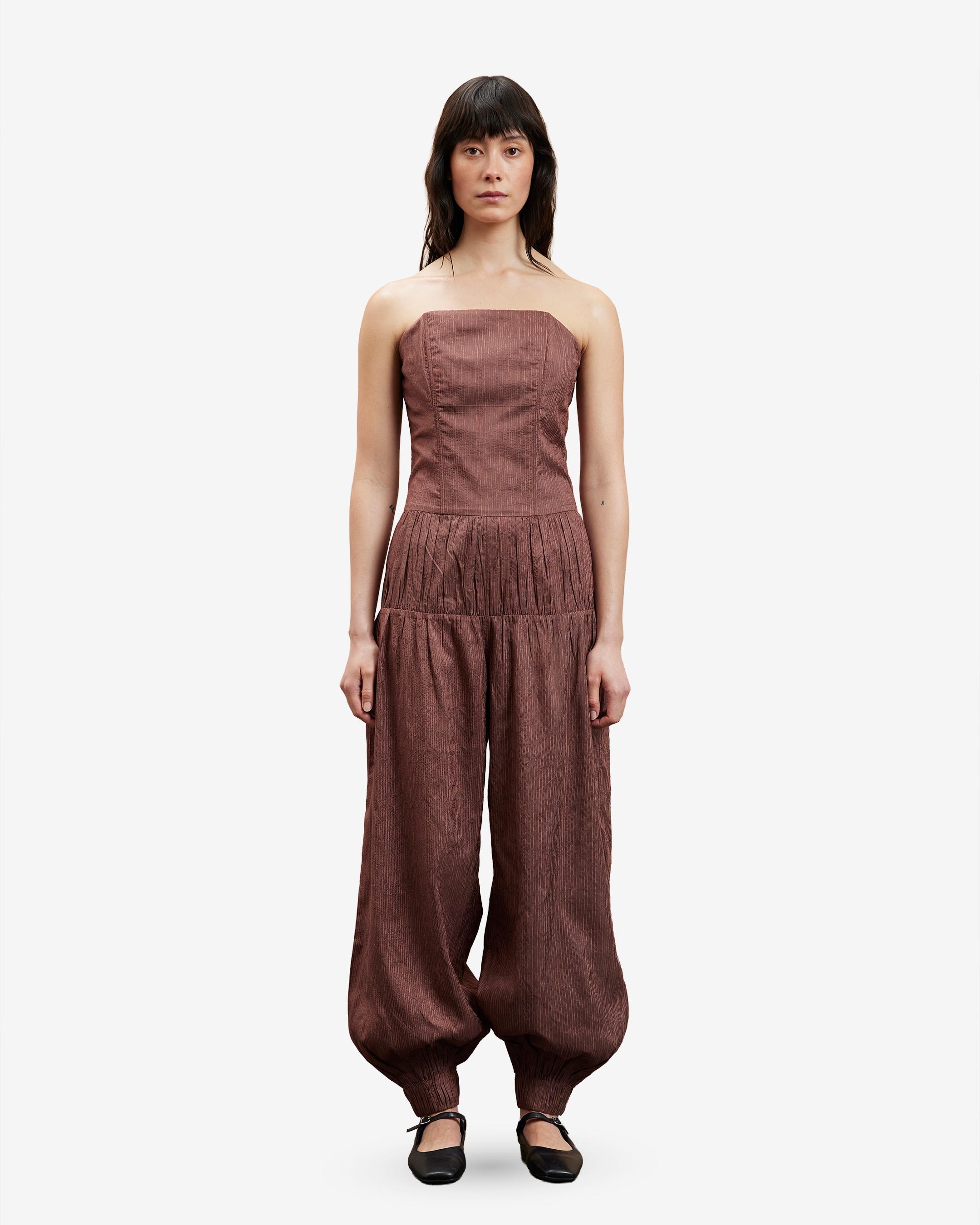 Gathered Corset Jumpsuit