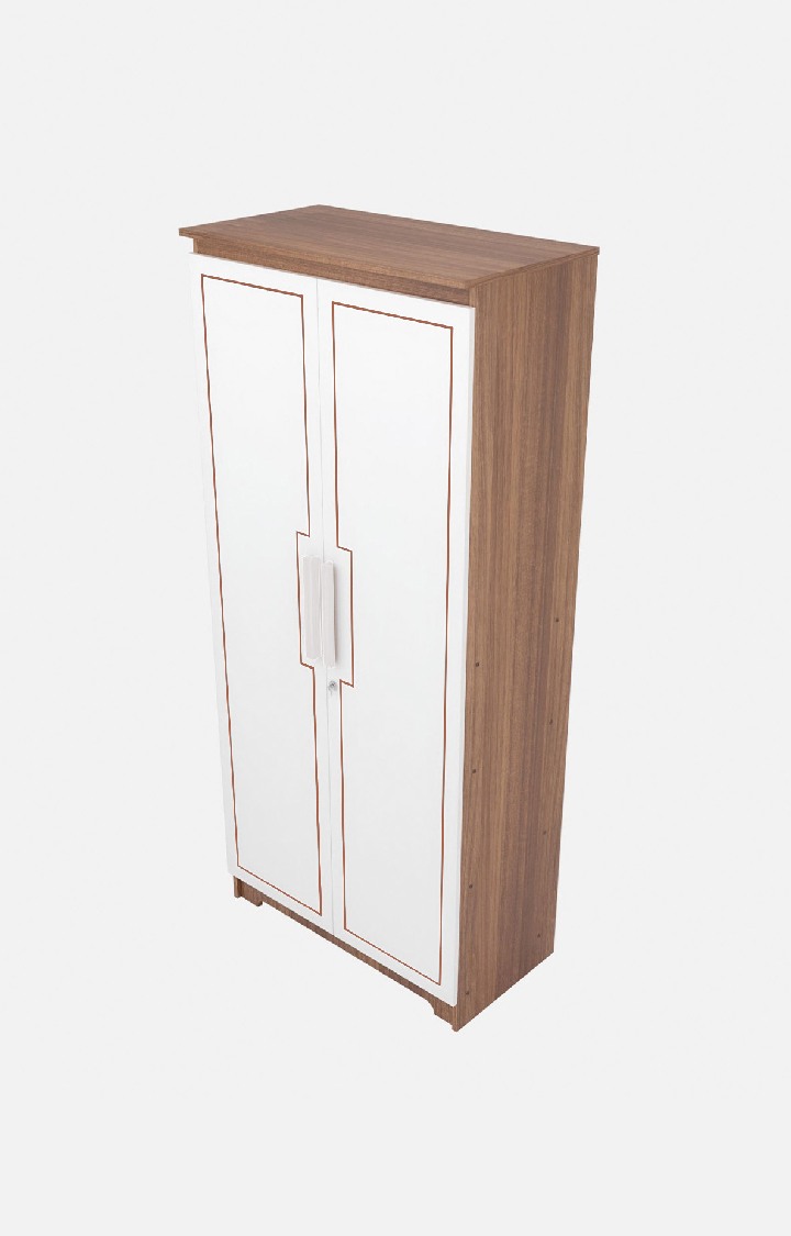 neudot Amber Delight 2 Door Wardrobe - Leon Teak| Cabinet for Storage| Space & Clothes | Leon Teak Finish | Organizer|1 Year Warranty |
