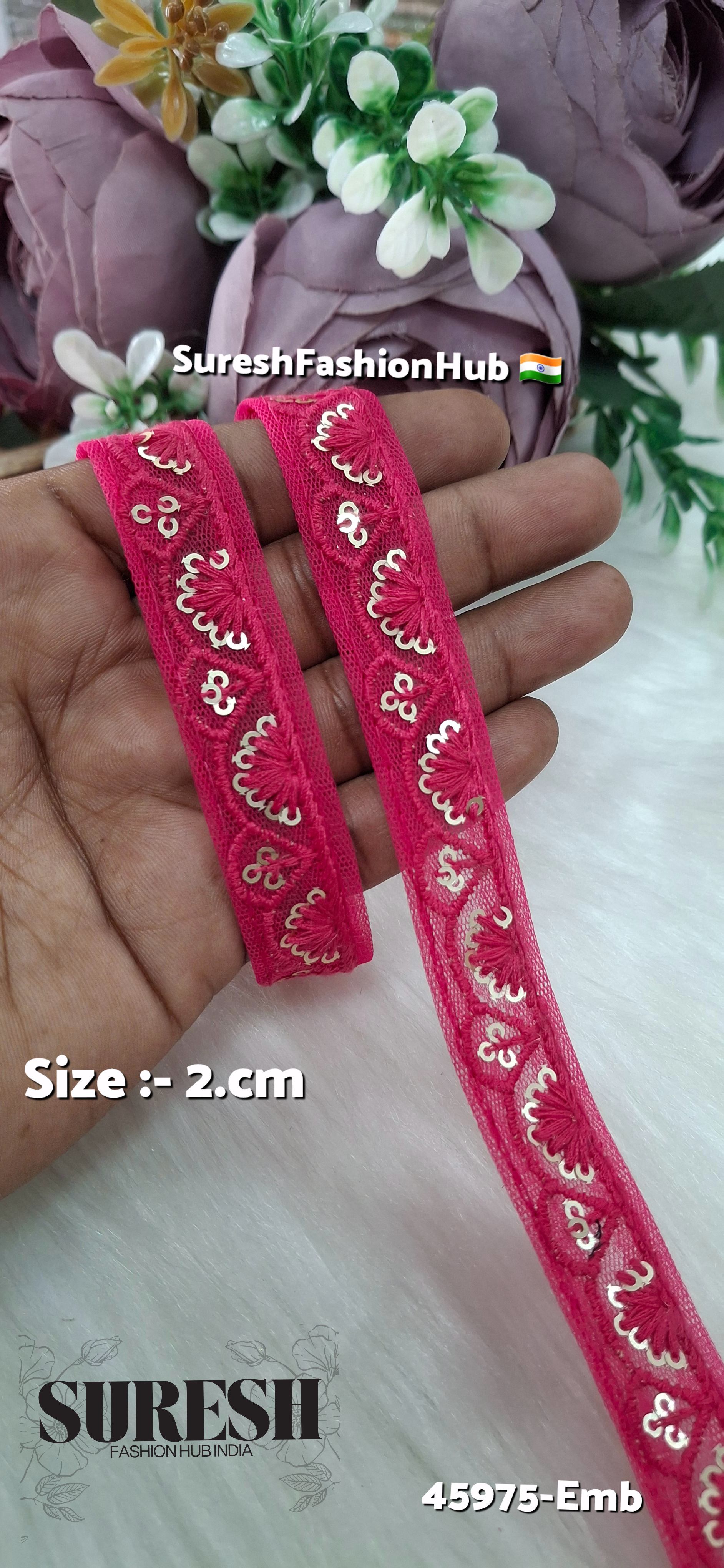 Rani Tone-on-Tone Net Embroidery Lace