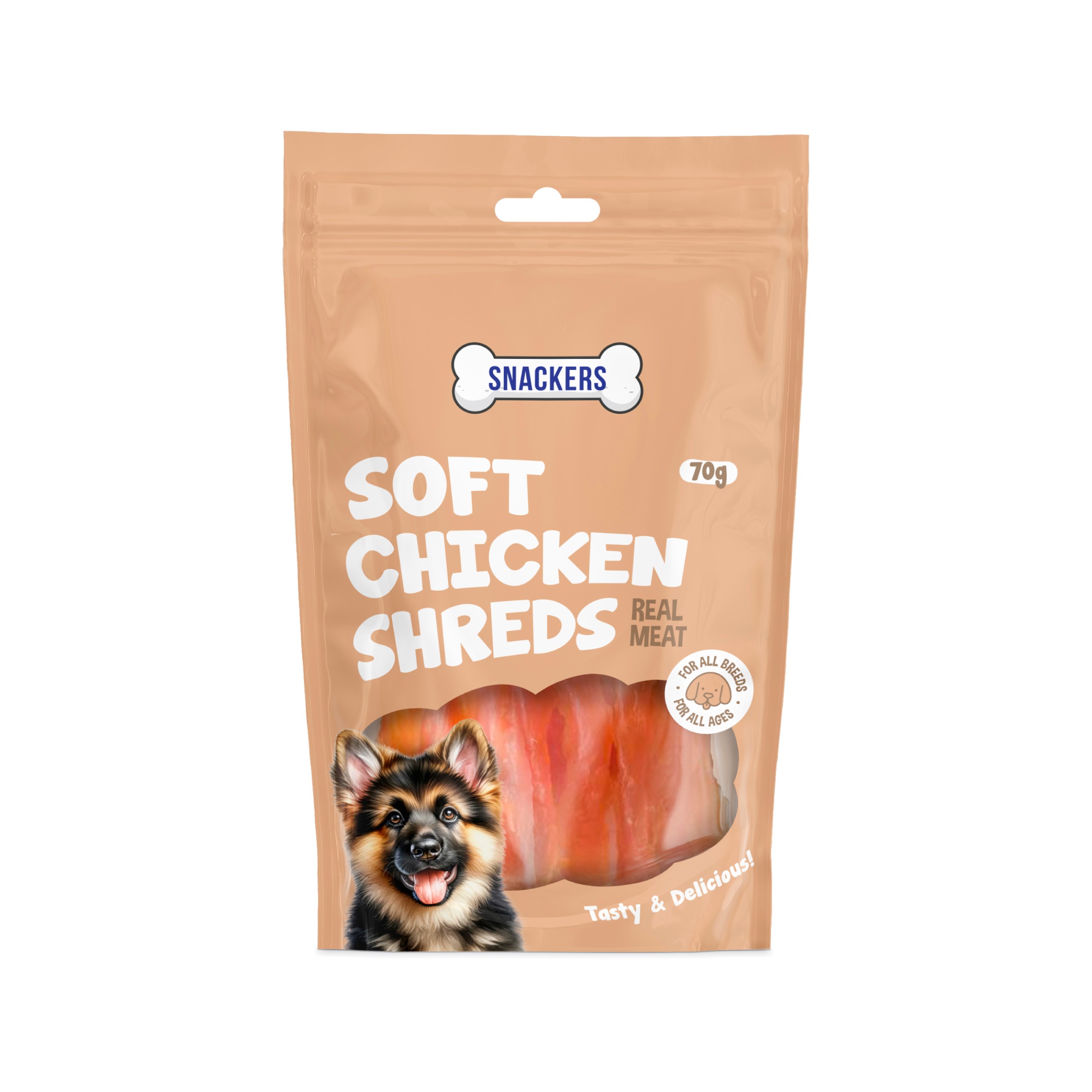 Snackers Soft Chicken Shreds Dog Treats 70g CL