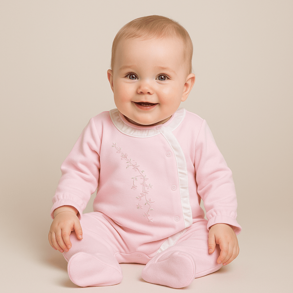 Pink Meadow Baby Romper