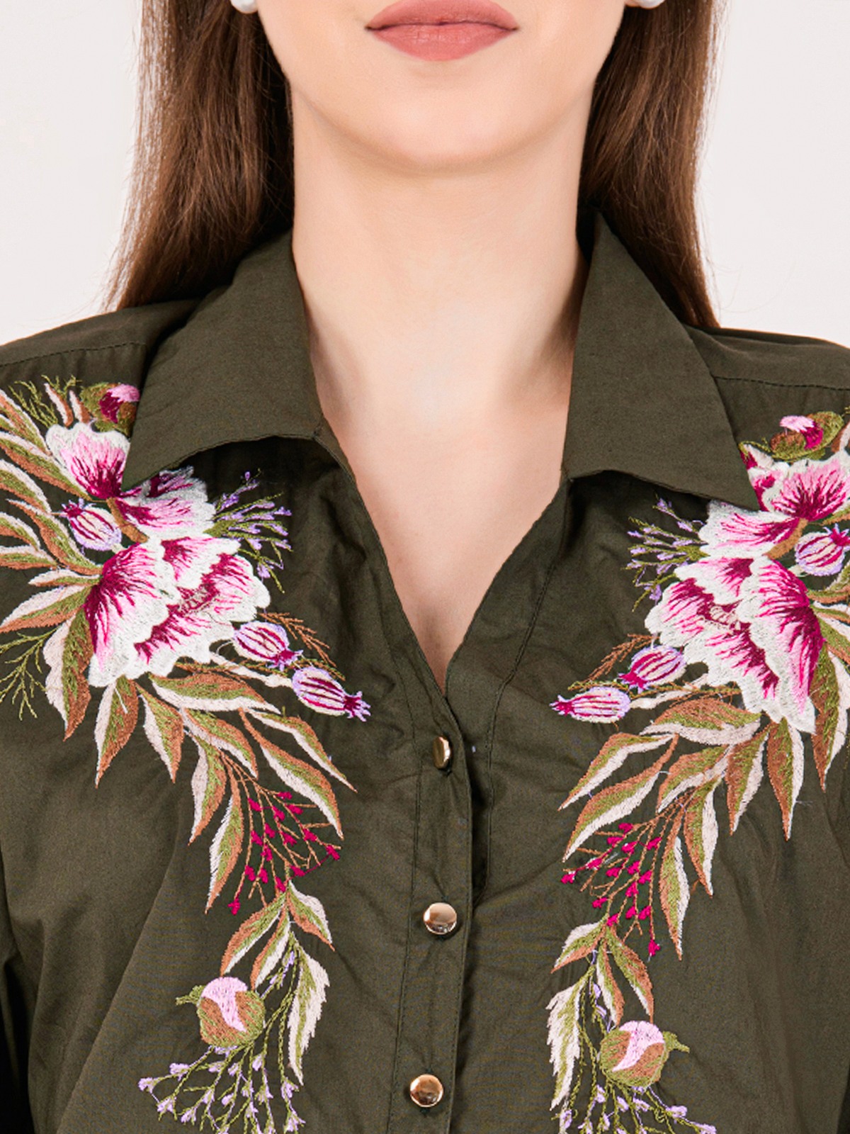 Albion Women D.Olive Smart Shirt