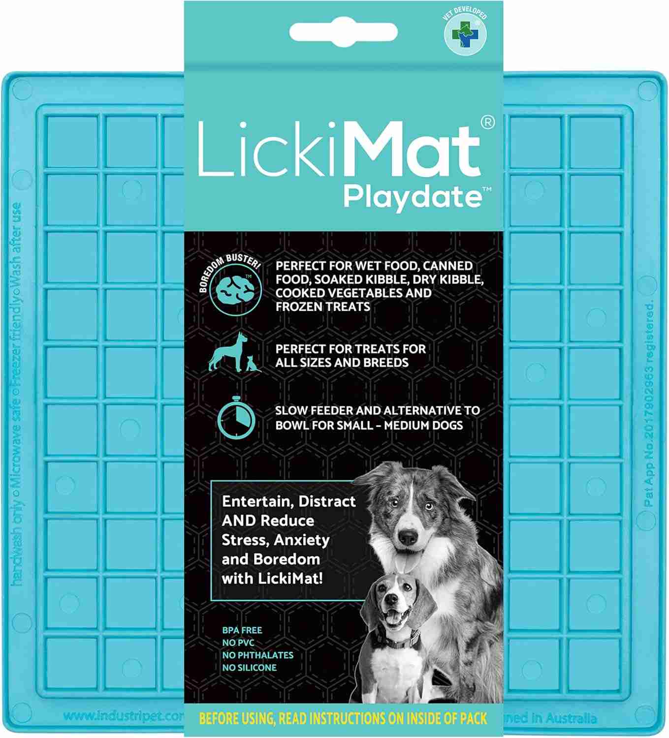 LickiMat Classic Playdate Slow Feeder for Dogs (Turquoise)