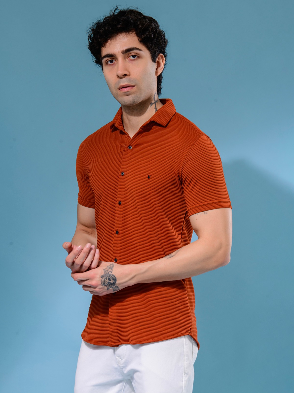 ALBION MENS NEW GARAGE 3 (RUST) SHIRT