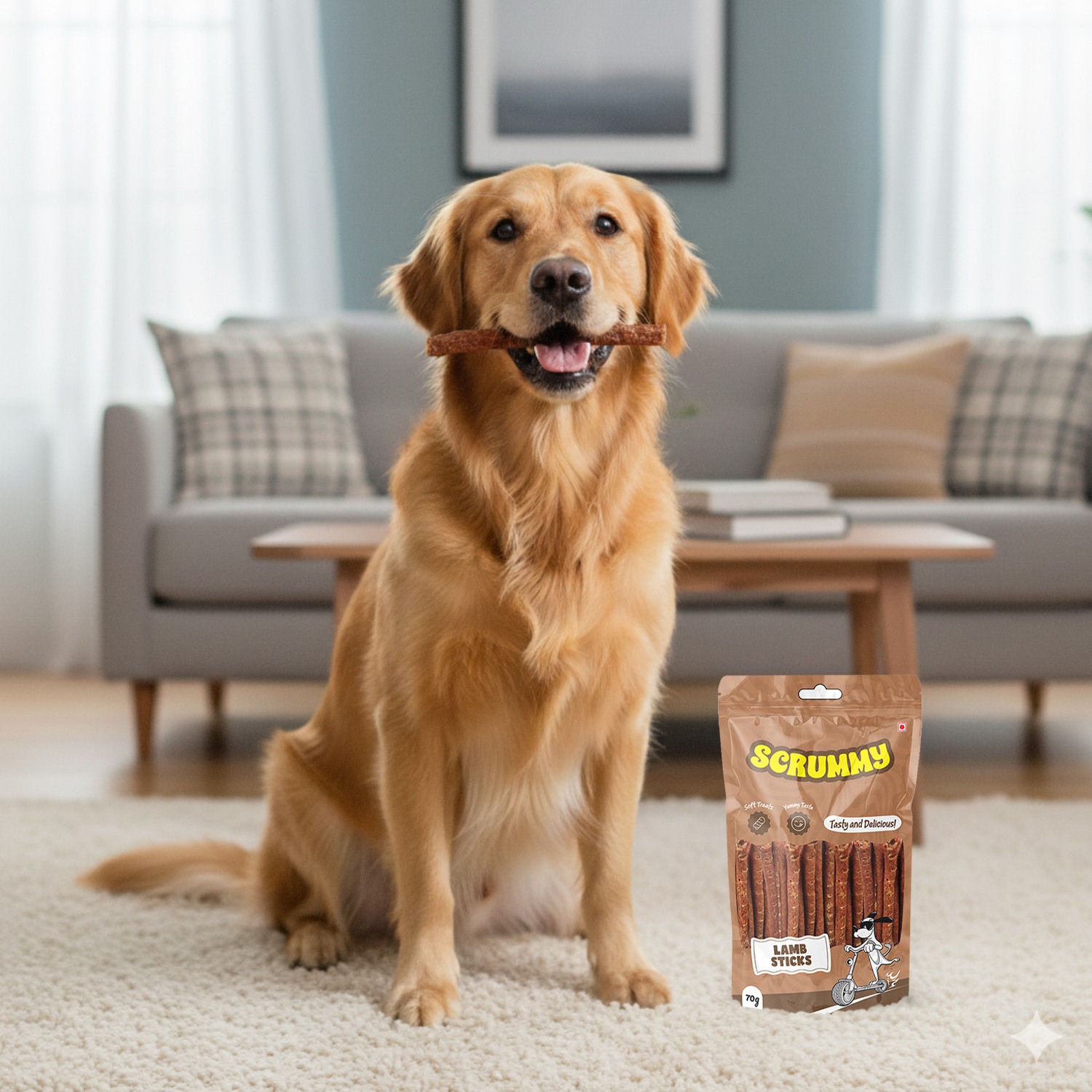 Scrummy Lamb Stick Dog Treats 70g