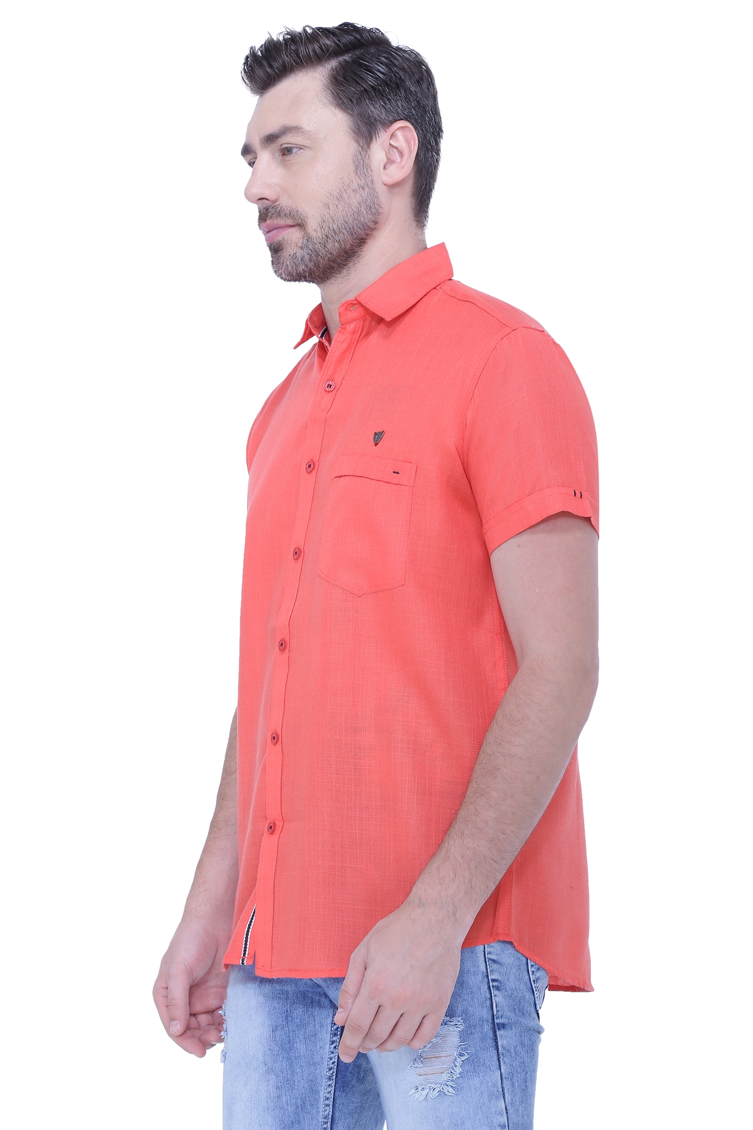 Kuons Avenue | Kuons Avenue Men's Linen Blend Half Sleeves Casual Shirt-KACLHS1233 1