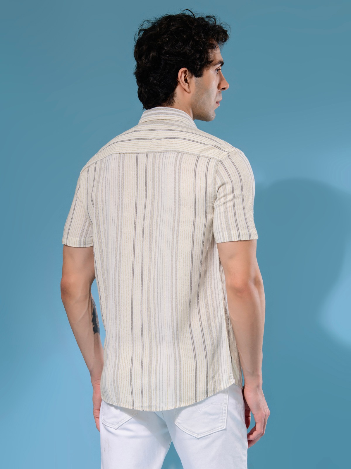 ALBION MENS MOF CREAM SHIRT