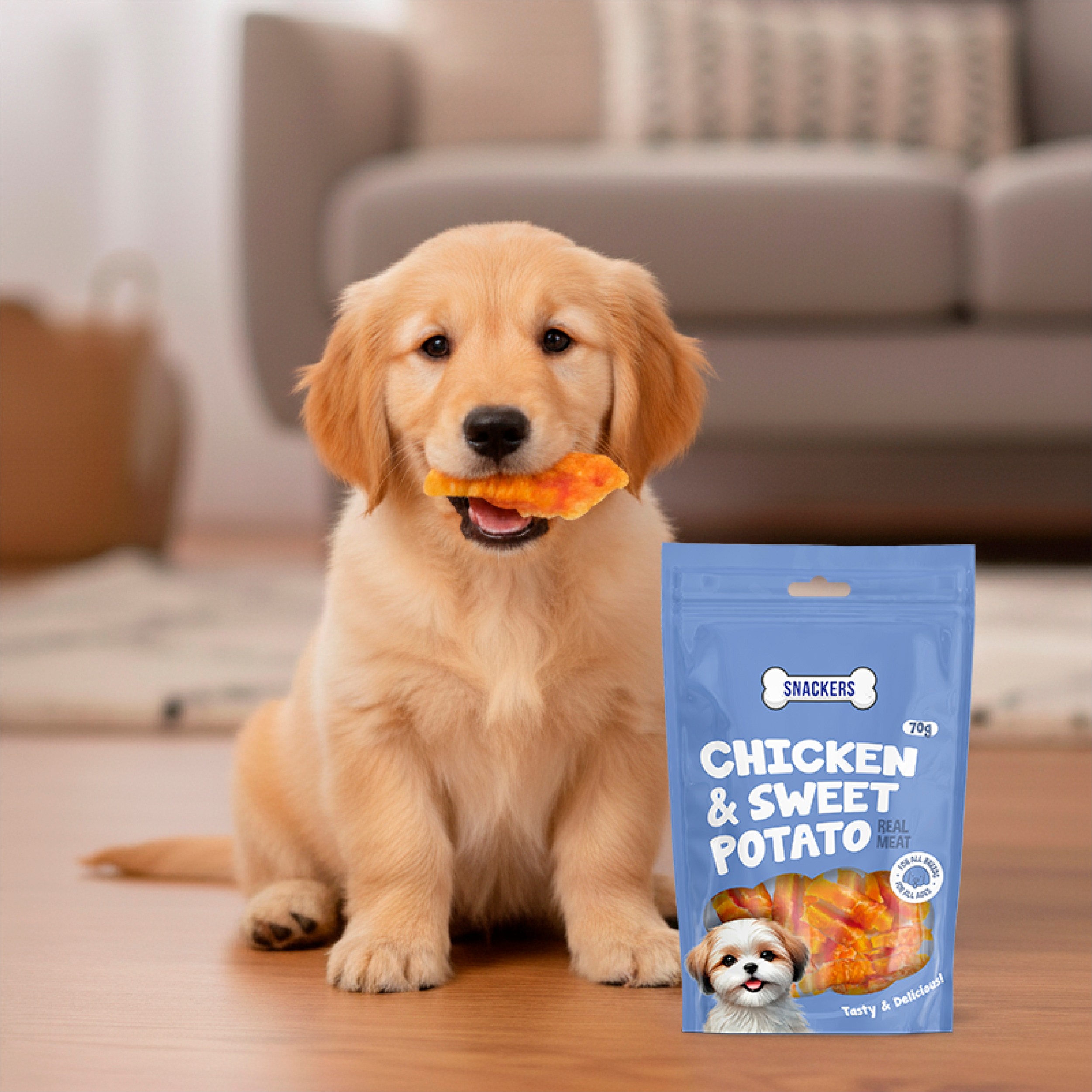 Snackers Chicken & Sweet Potato Dog Treats 70g CL