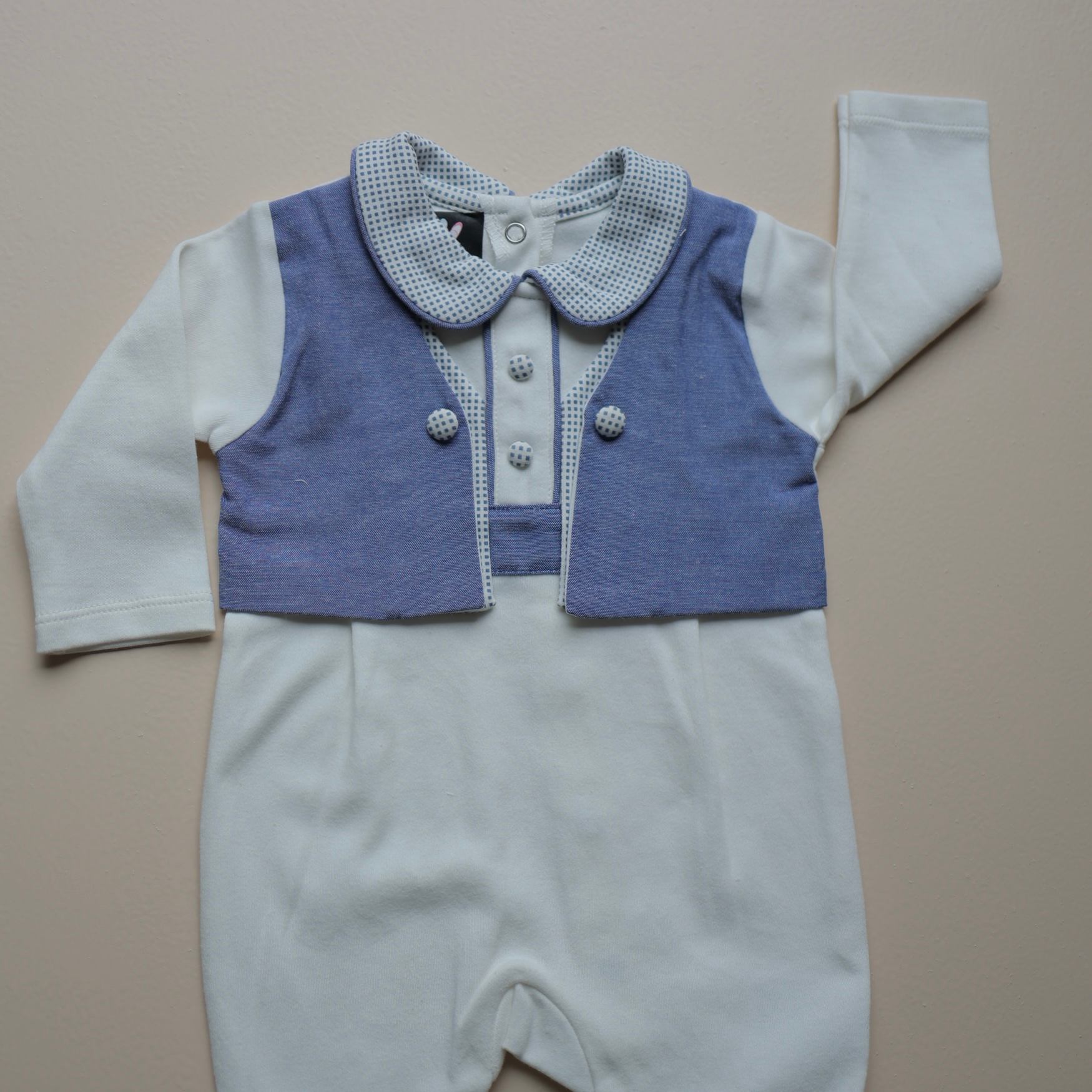 Blue Dots & Collar Charm Romper