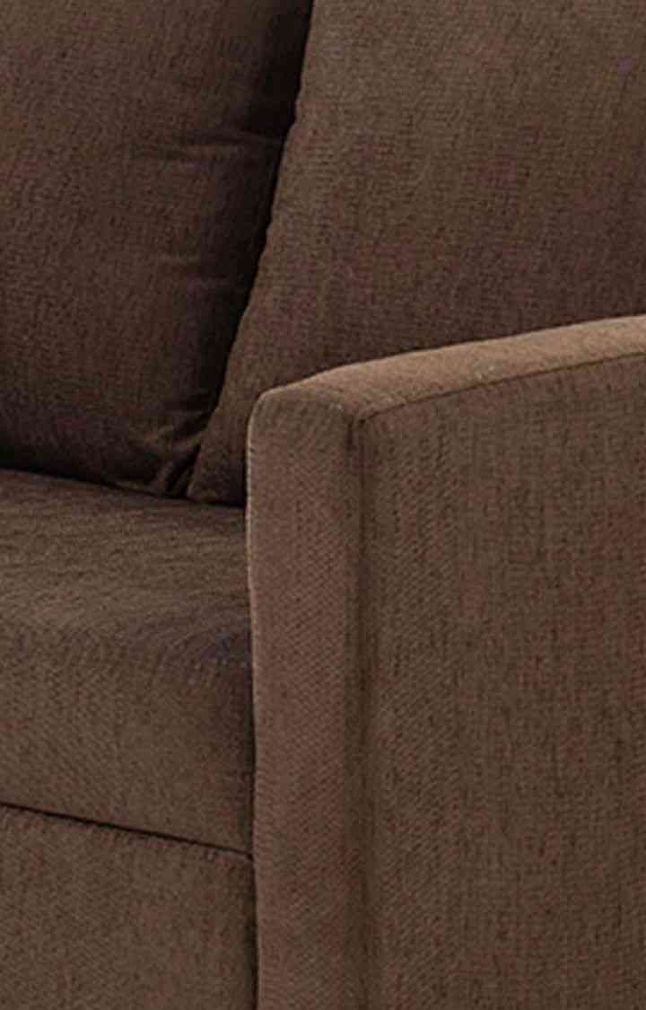 neudot Saya Sofa for Living Room |2 Persons Sofa|Premium Fabric with Cushioned Armrest | Solid Wood Frame|2 Seater in Saya Brown Color