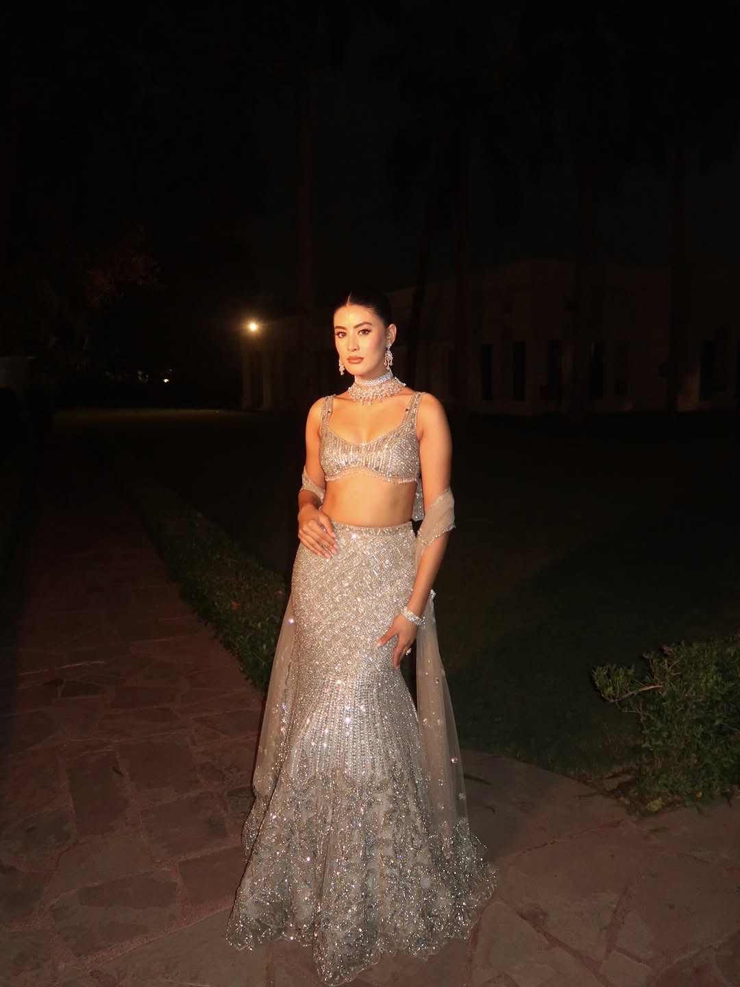 Silver Serena Fishcut Lehenga