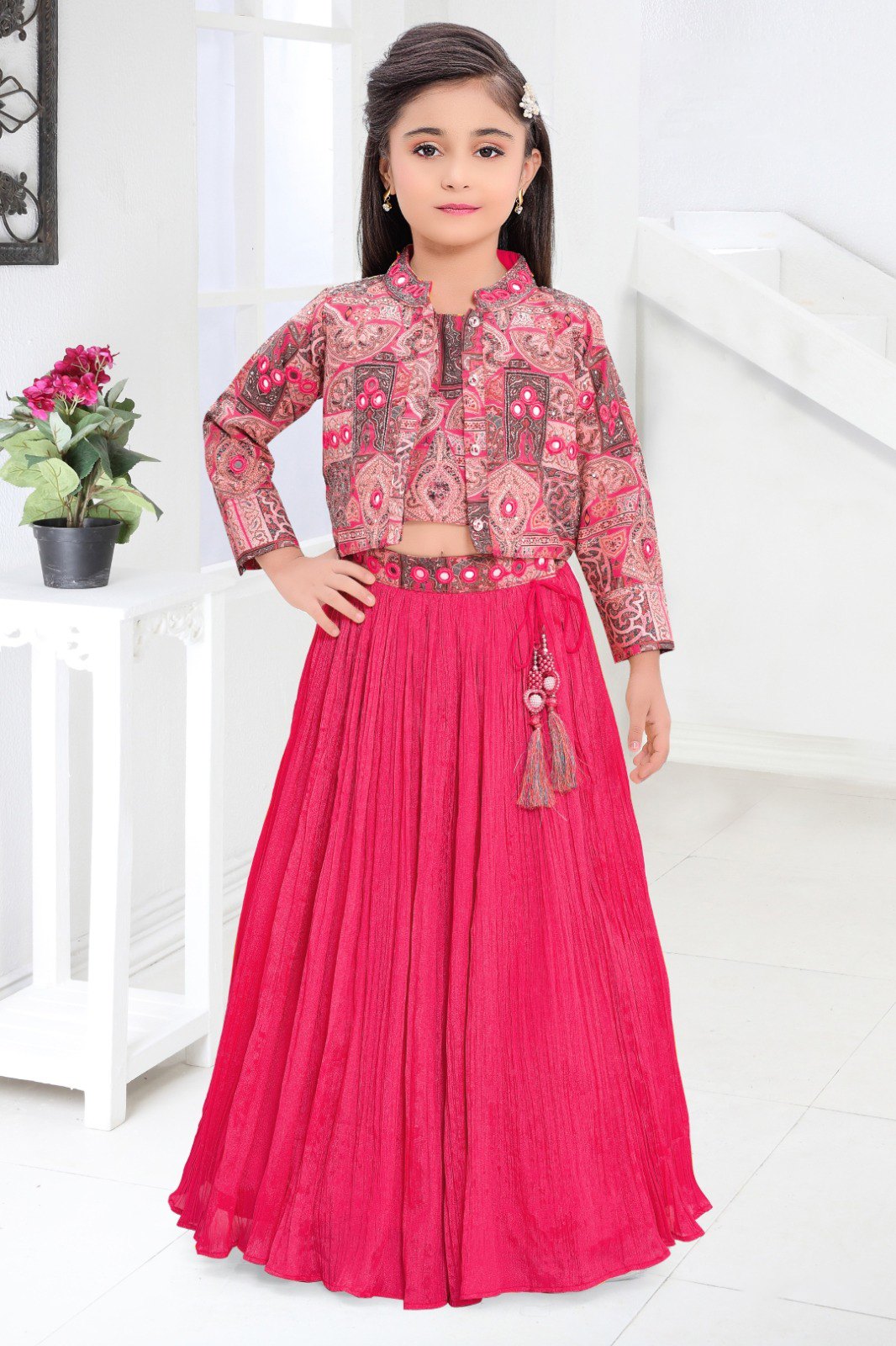 Albion Kids Girls Ethinic Rani Lehanga Choli