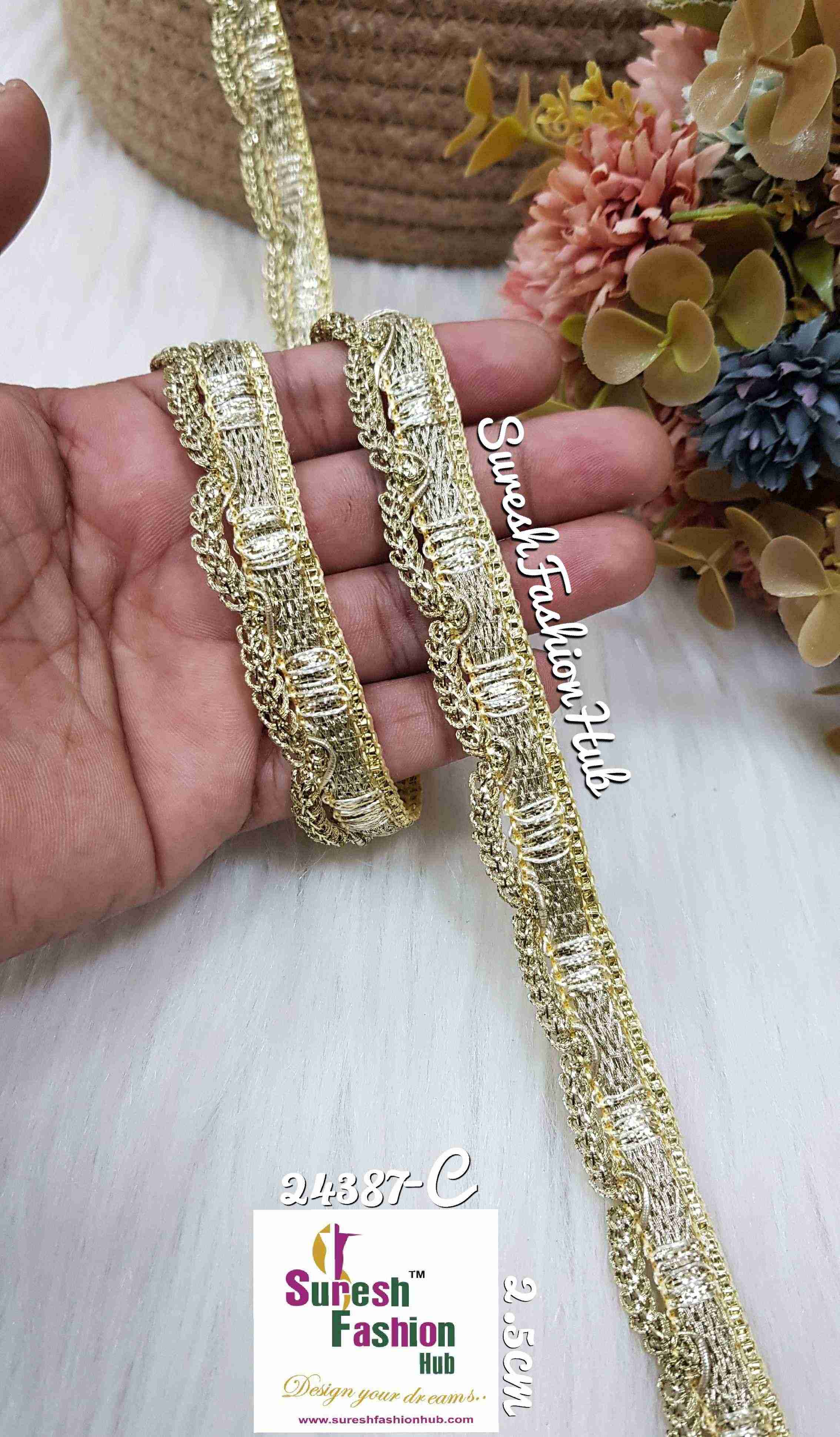 Light Gold Gota Zari Elegance Lace